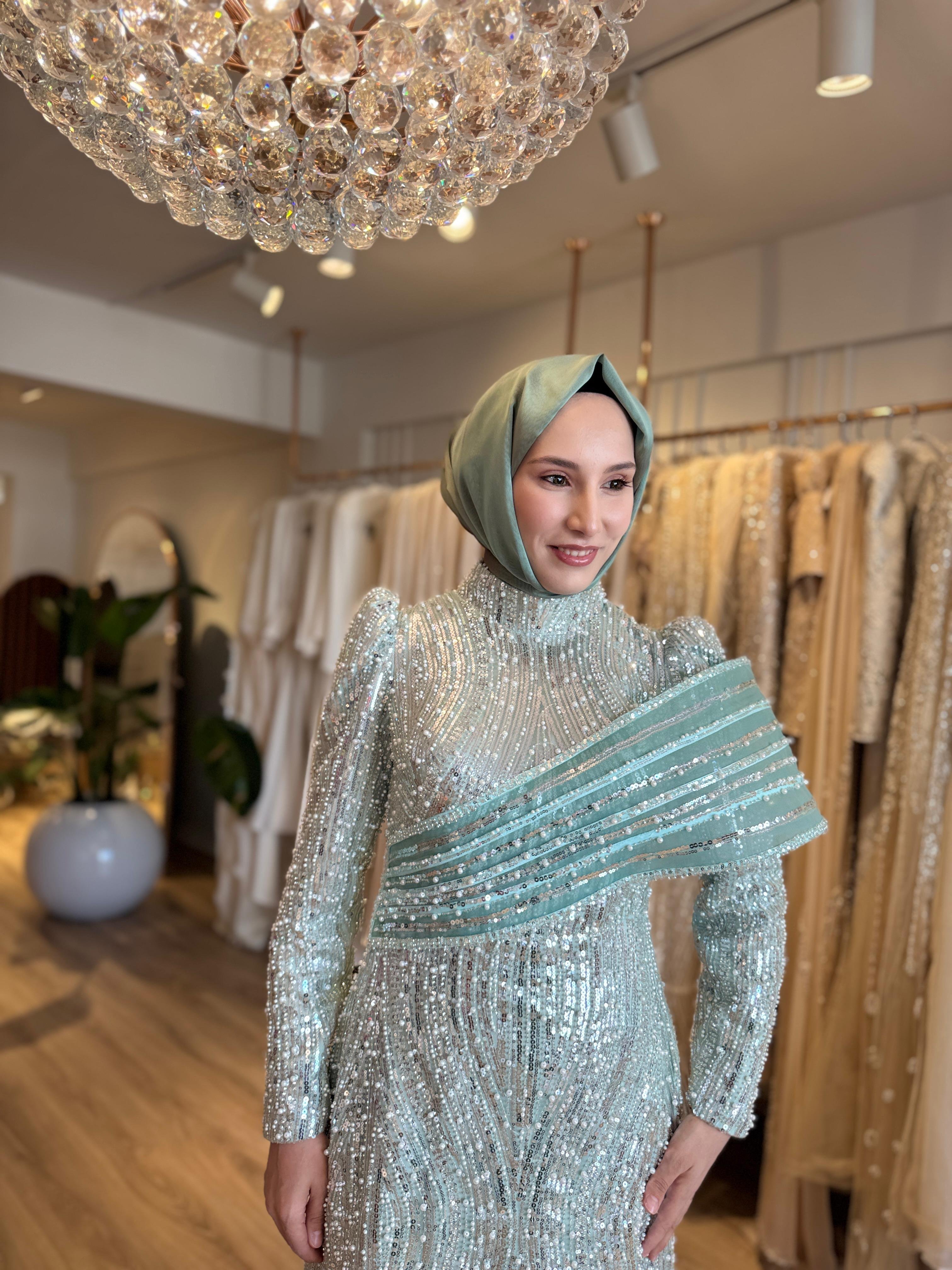 Larmina Pembe Omuz Detaylı Elbise 