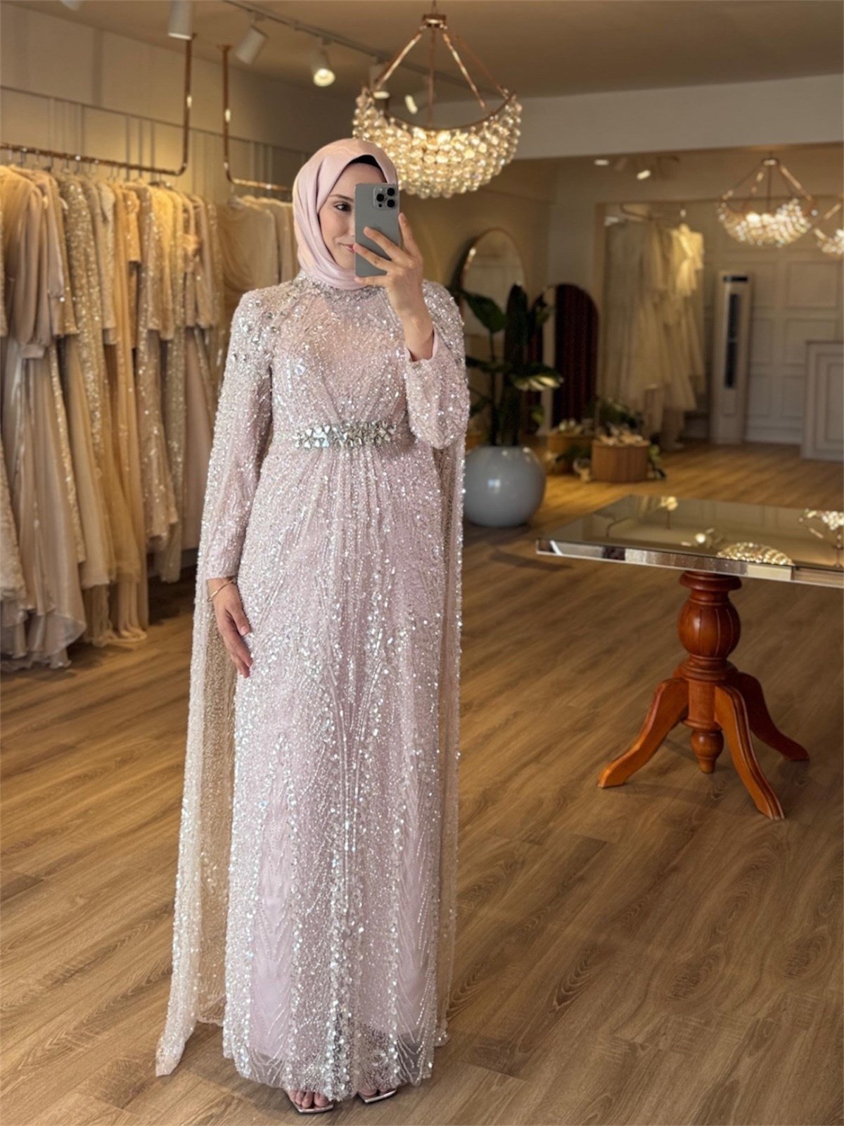Miami Pembe Taşlı Elbise