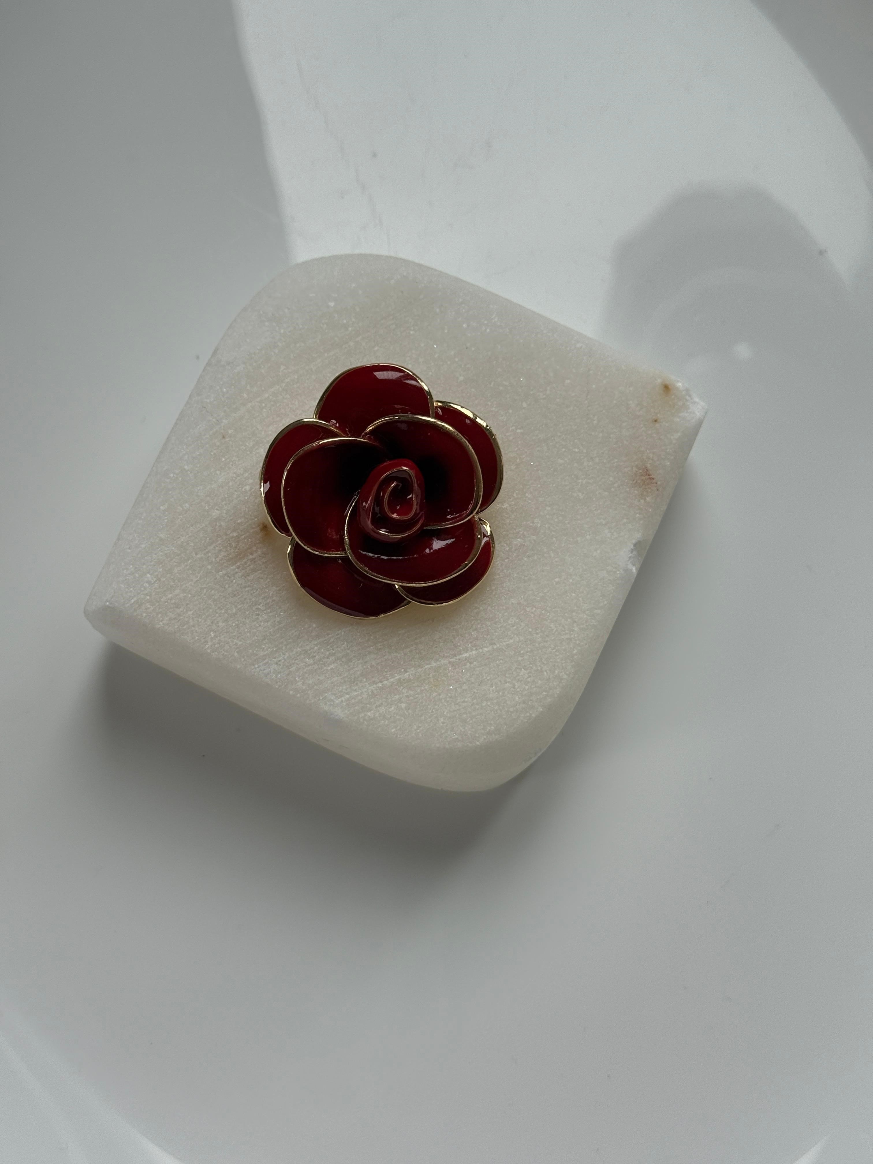 Bordo Gül Broş