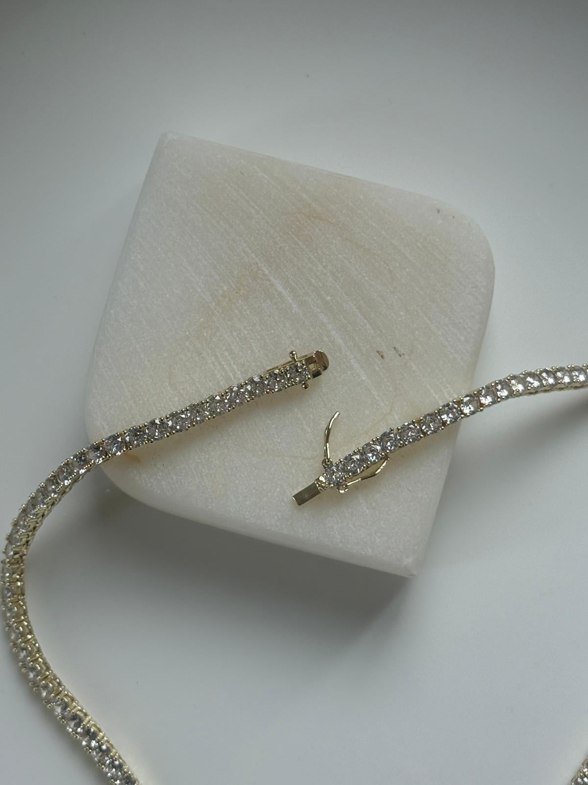 Çelik 14 k Dore Su Yolu Kolye-4mm