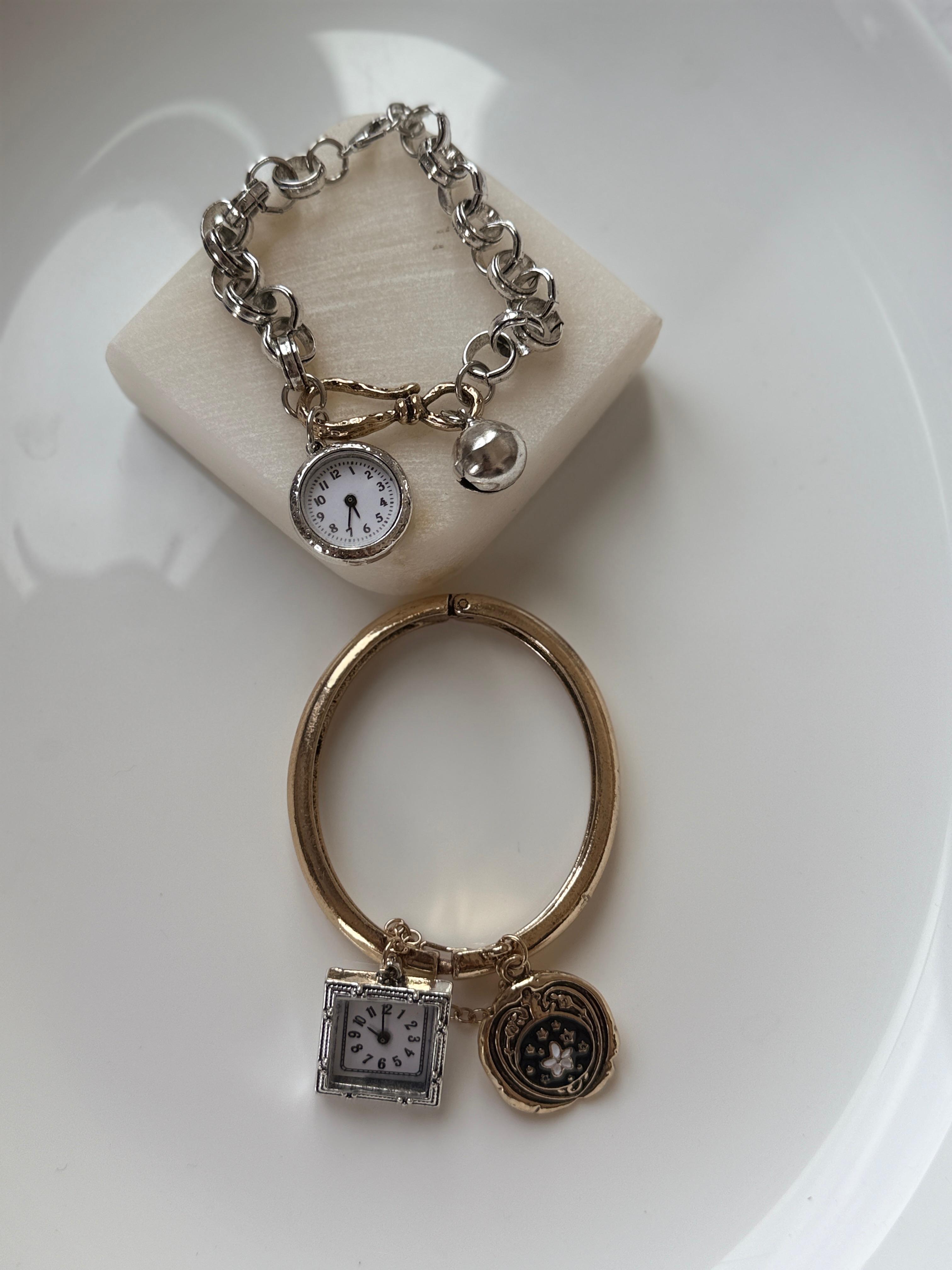 Çelik Marka Model Çift Renkli İkili Saat Bileklik