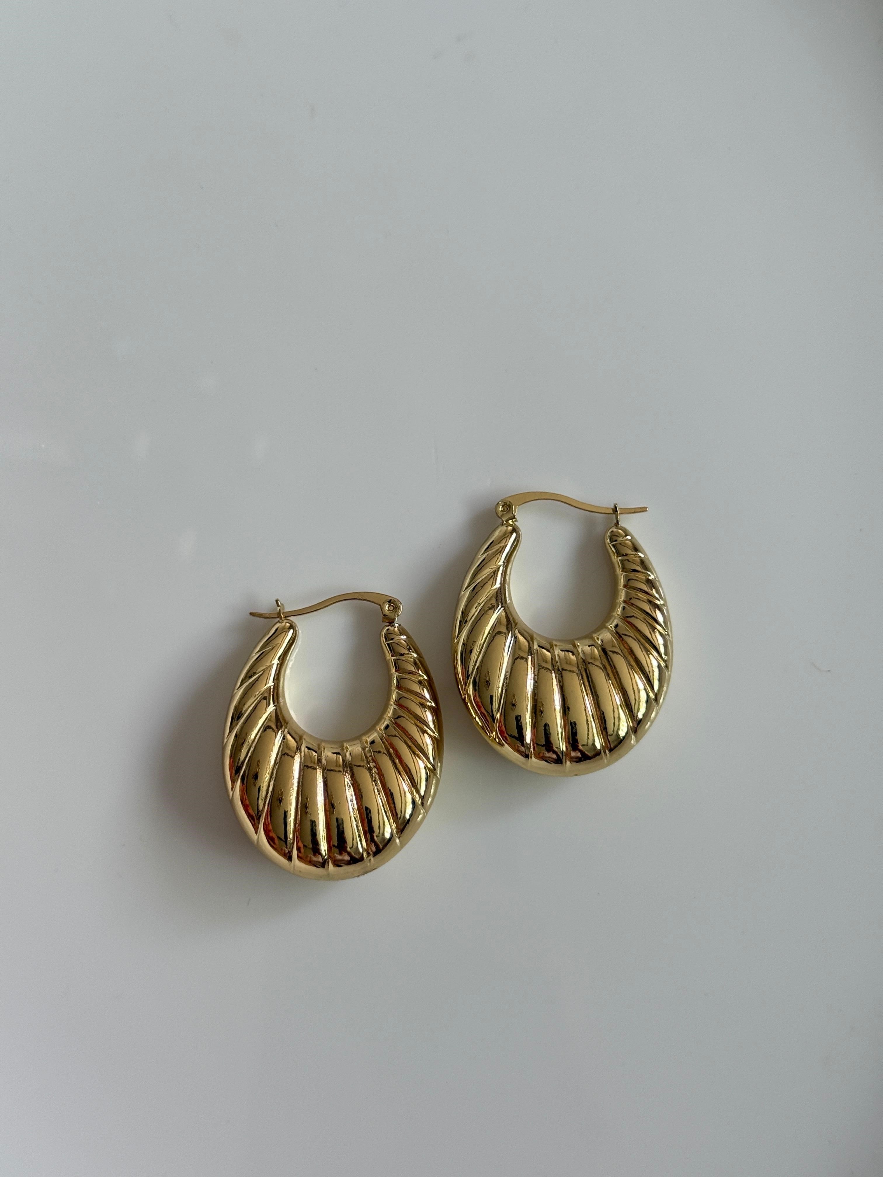Özel Seri Gold Tırtıklı  Küpe