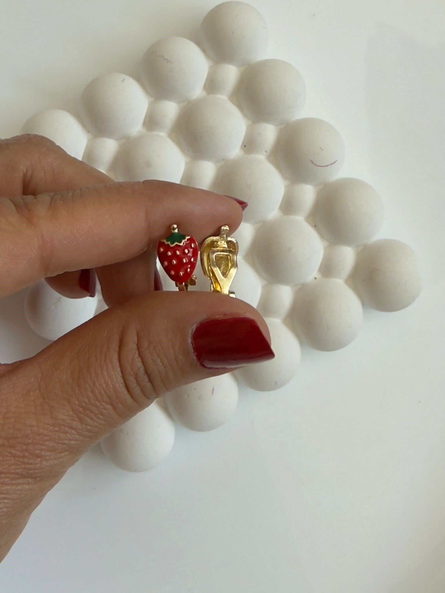 Özel Seri Sıkıştırmalı Çilek Çocuk  Küpe