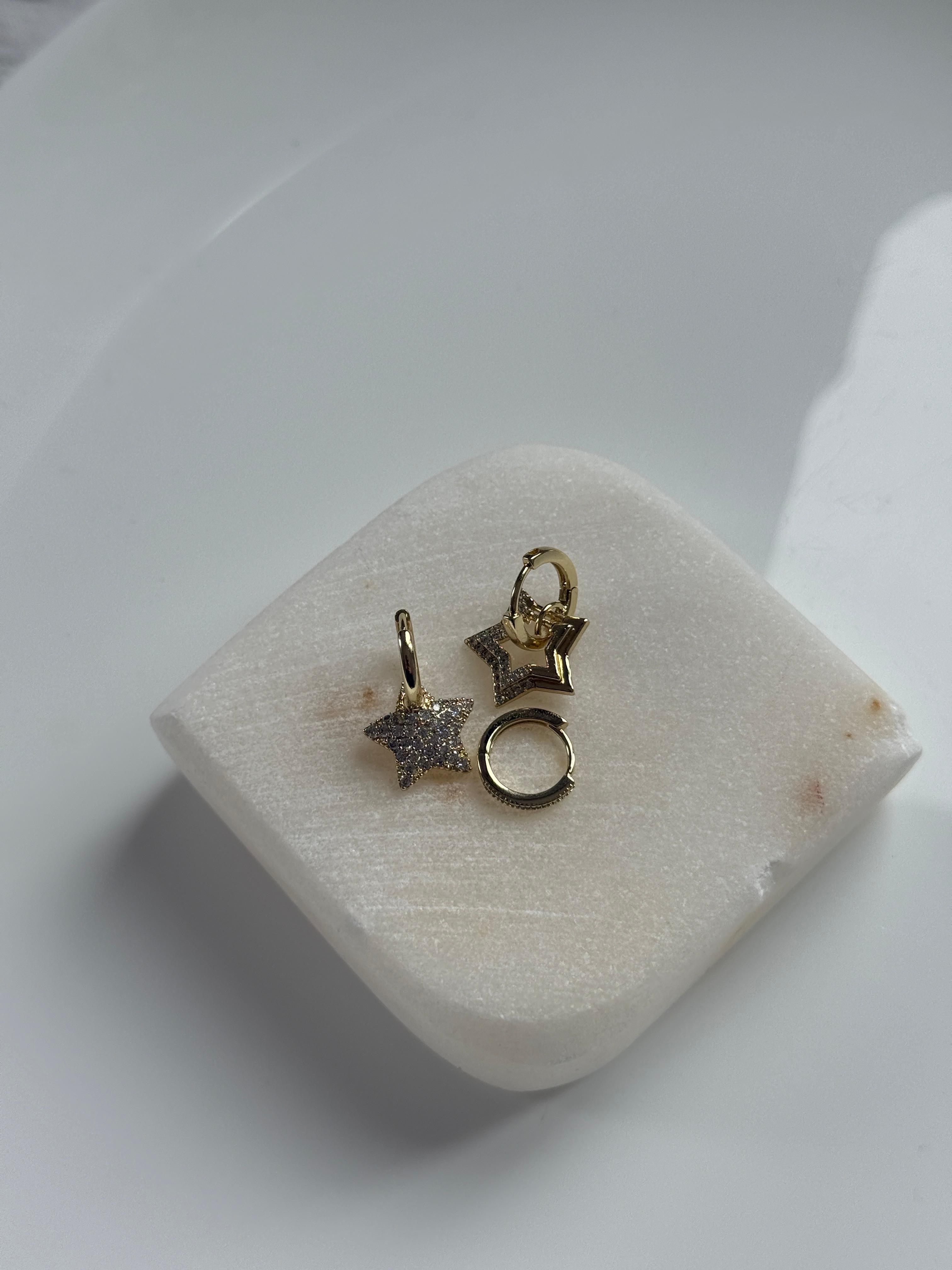 Vip  14k 3'lü Yıldız Küpe