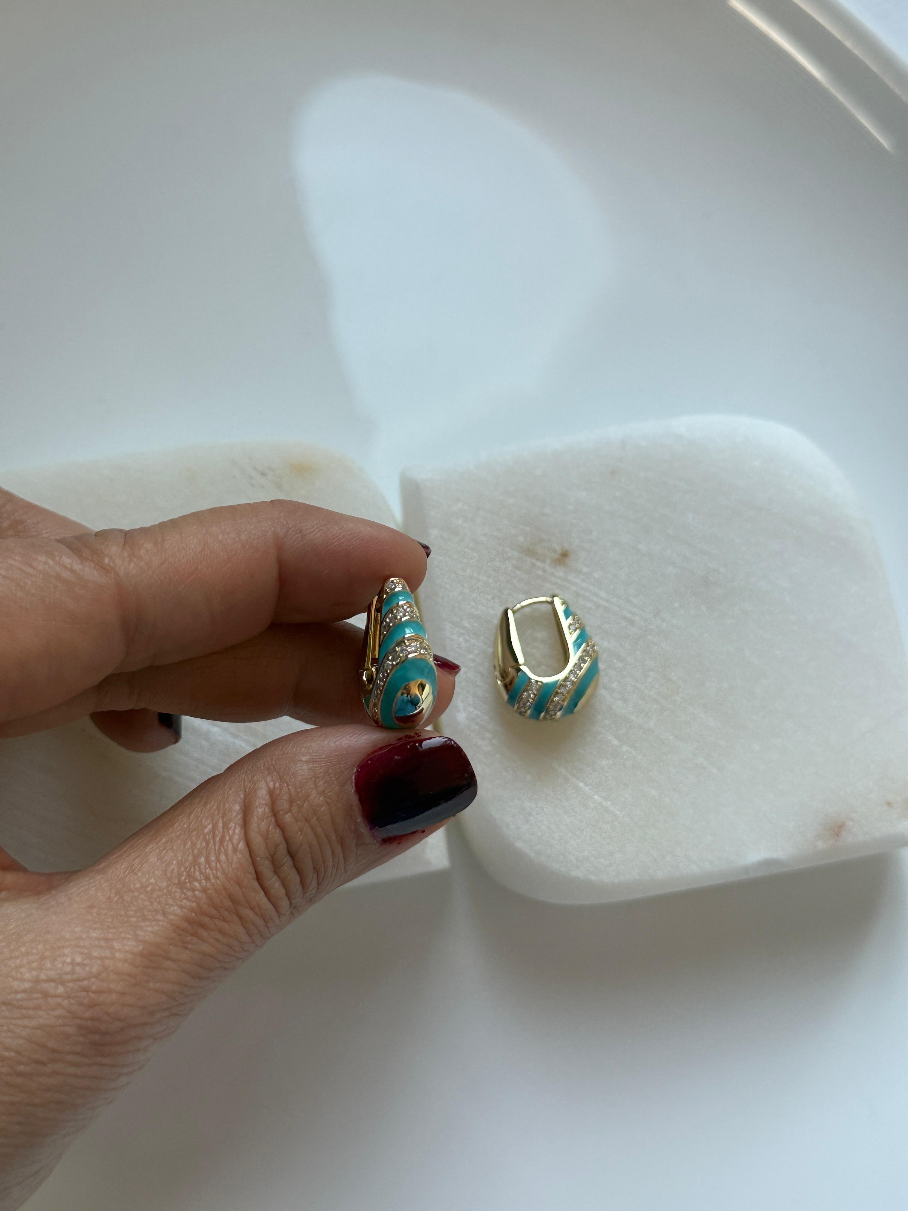 Vip 14k Mavi Mineli Zirkon Taşlı  Oval Küpe