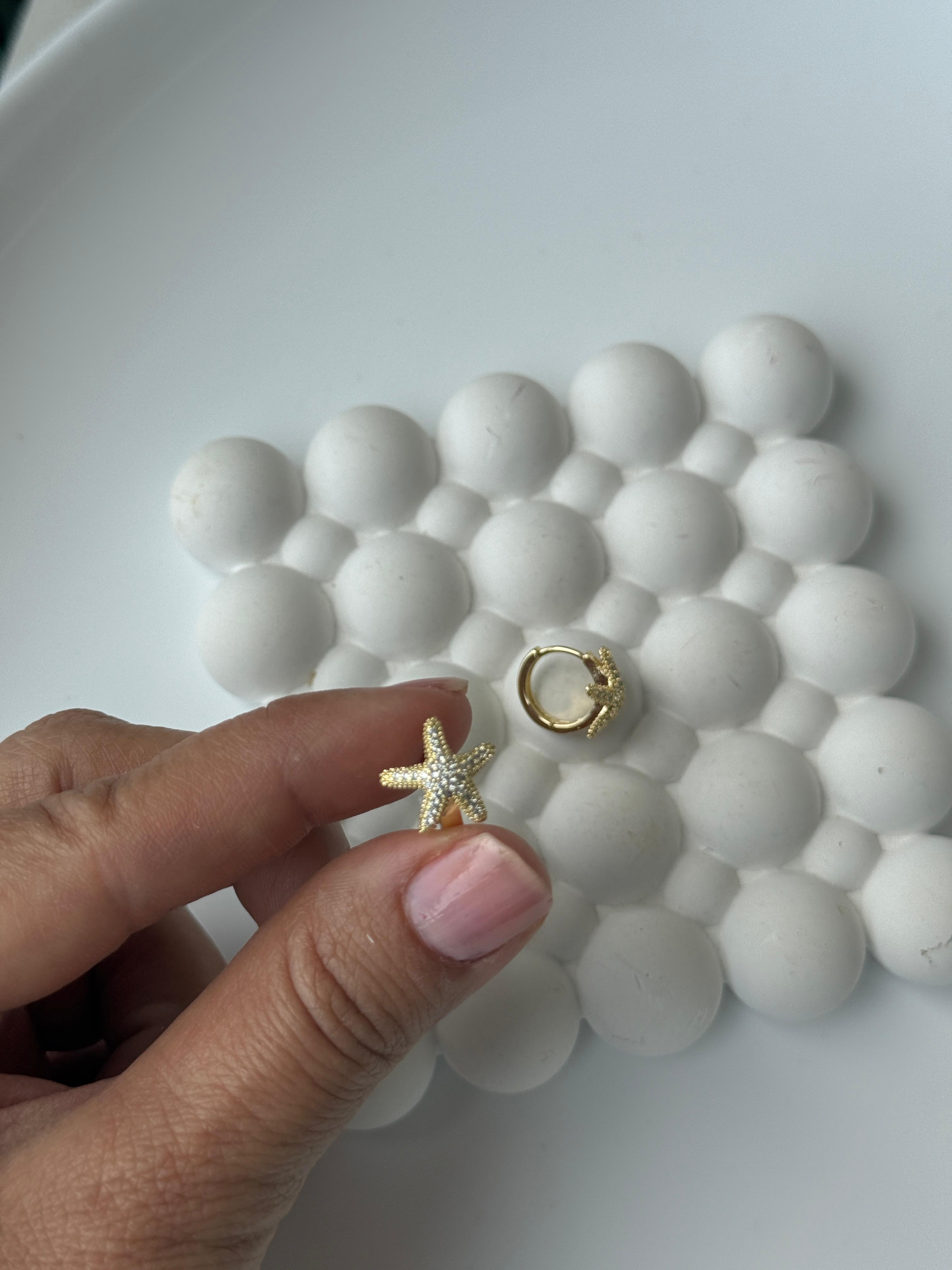 Vip 14k Taşlı Deniz Yıldızı Çocuk Küpe