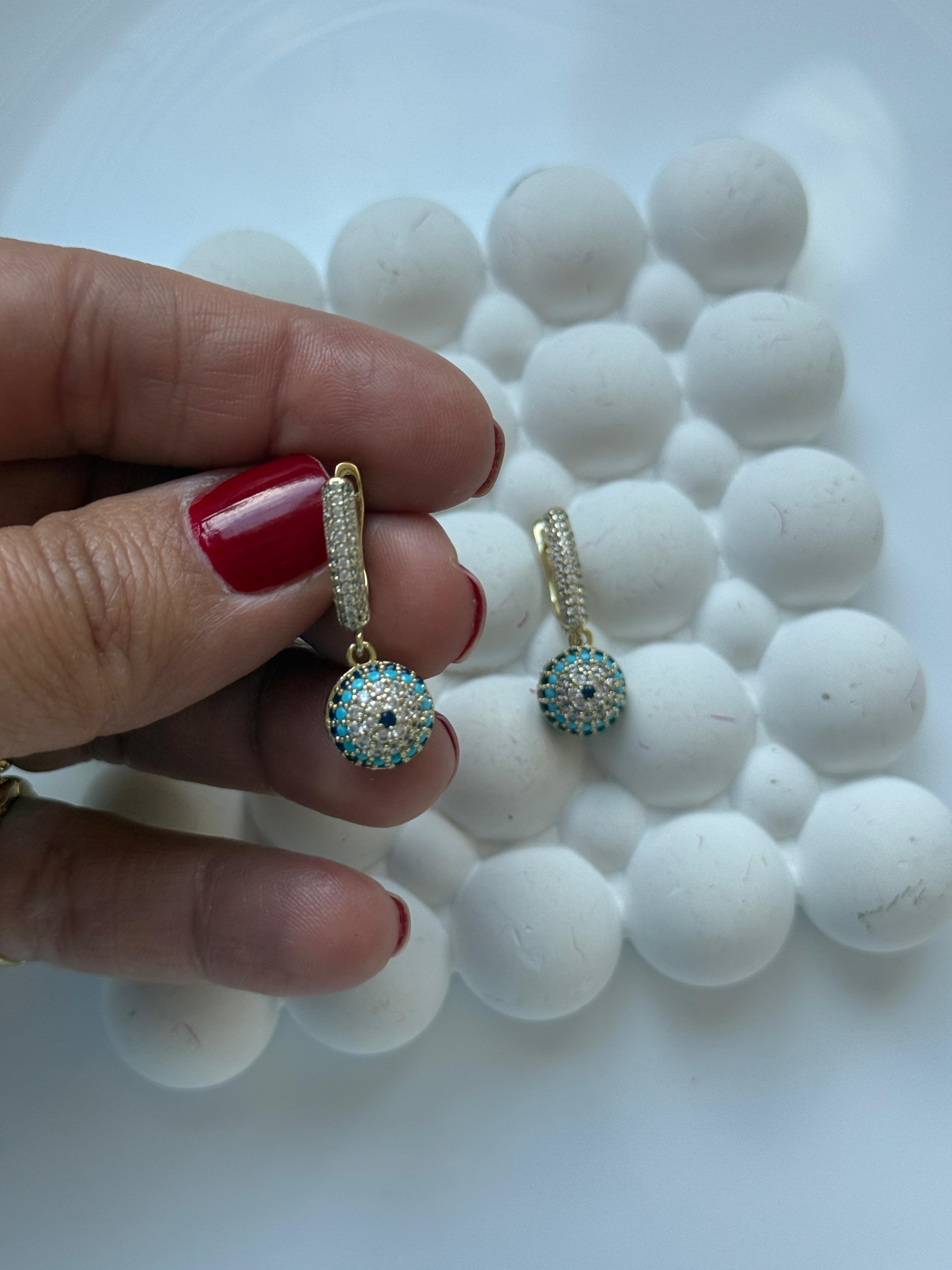 Vip 14k Topçuklu Nazar Küpe