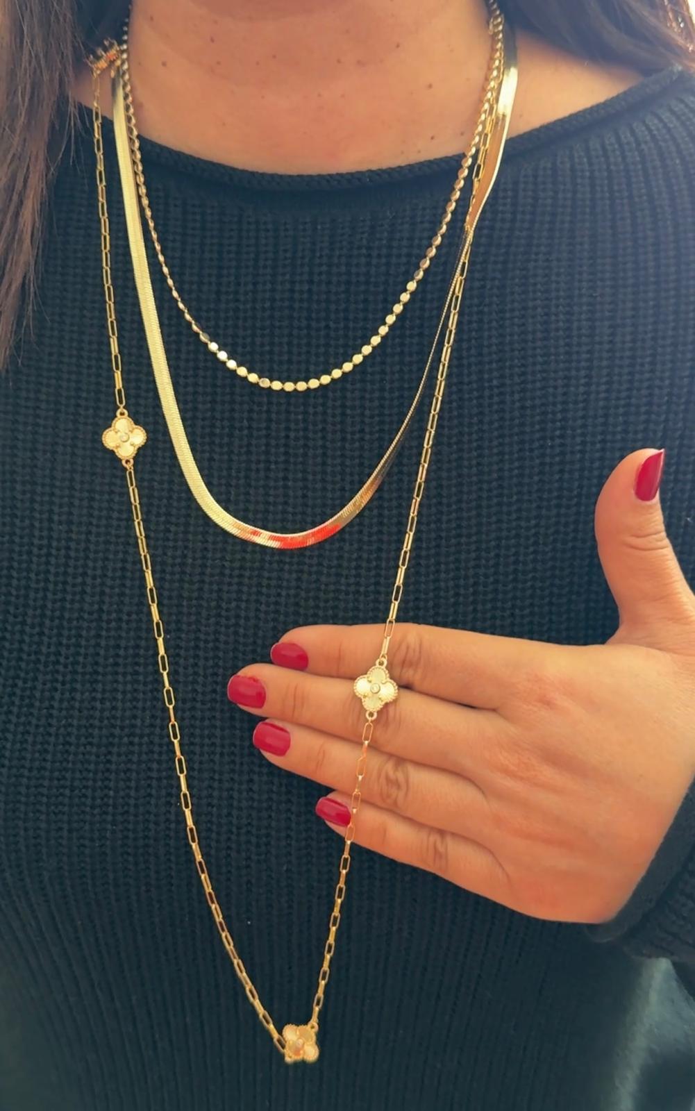 Vip 14k Yonca Kolye Kombini