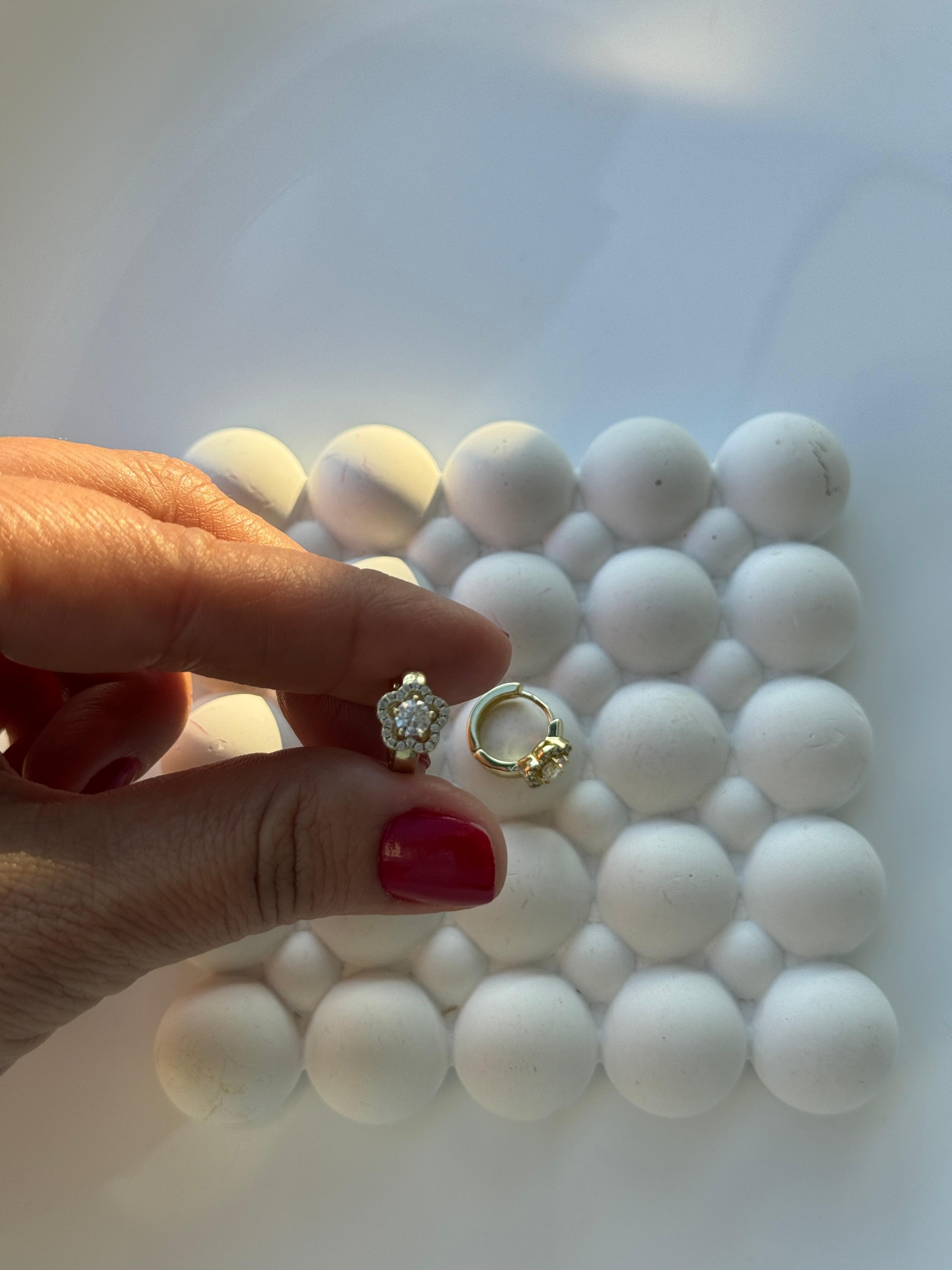 Vip 14k Zirkon Taşlı Çiçek Çocuk Küpe
