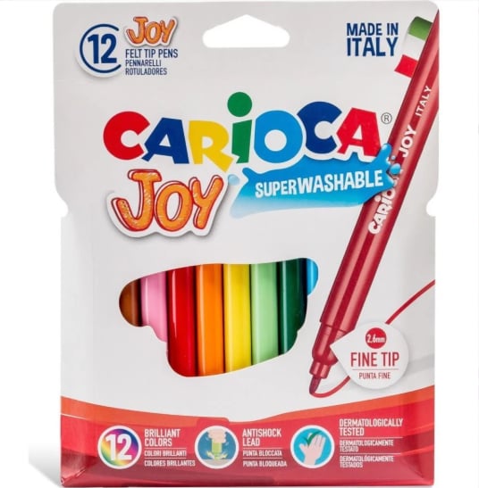 Carioca Joy Keçeli Boya Kalemi Yıkanabilir 12´Li