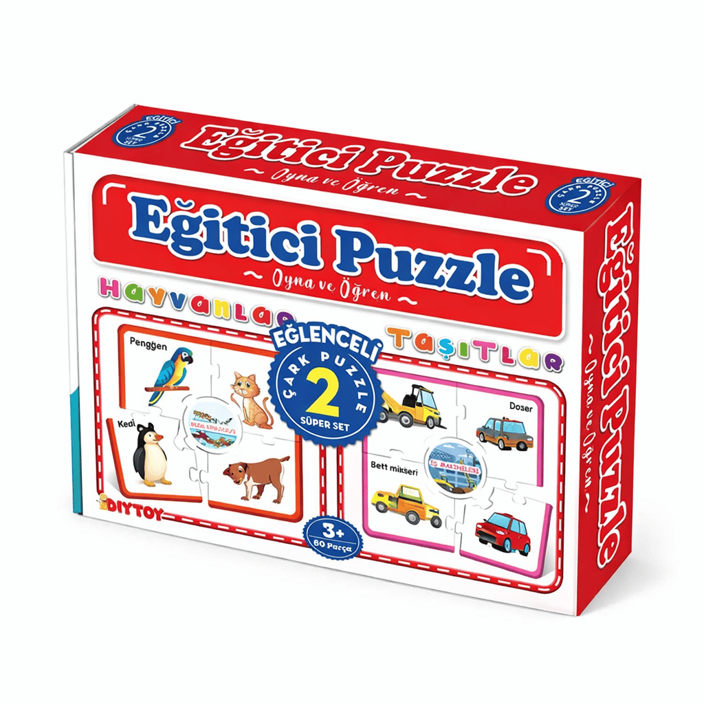 Diytoy Eğitici Çark Puzzle - Hayvanlar Ve Taşıtlar