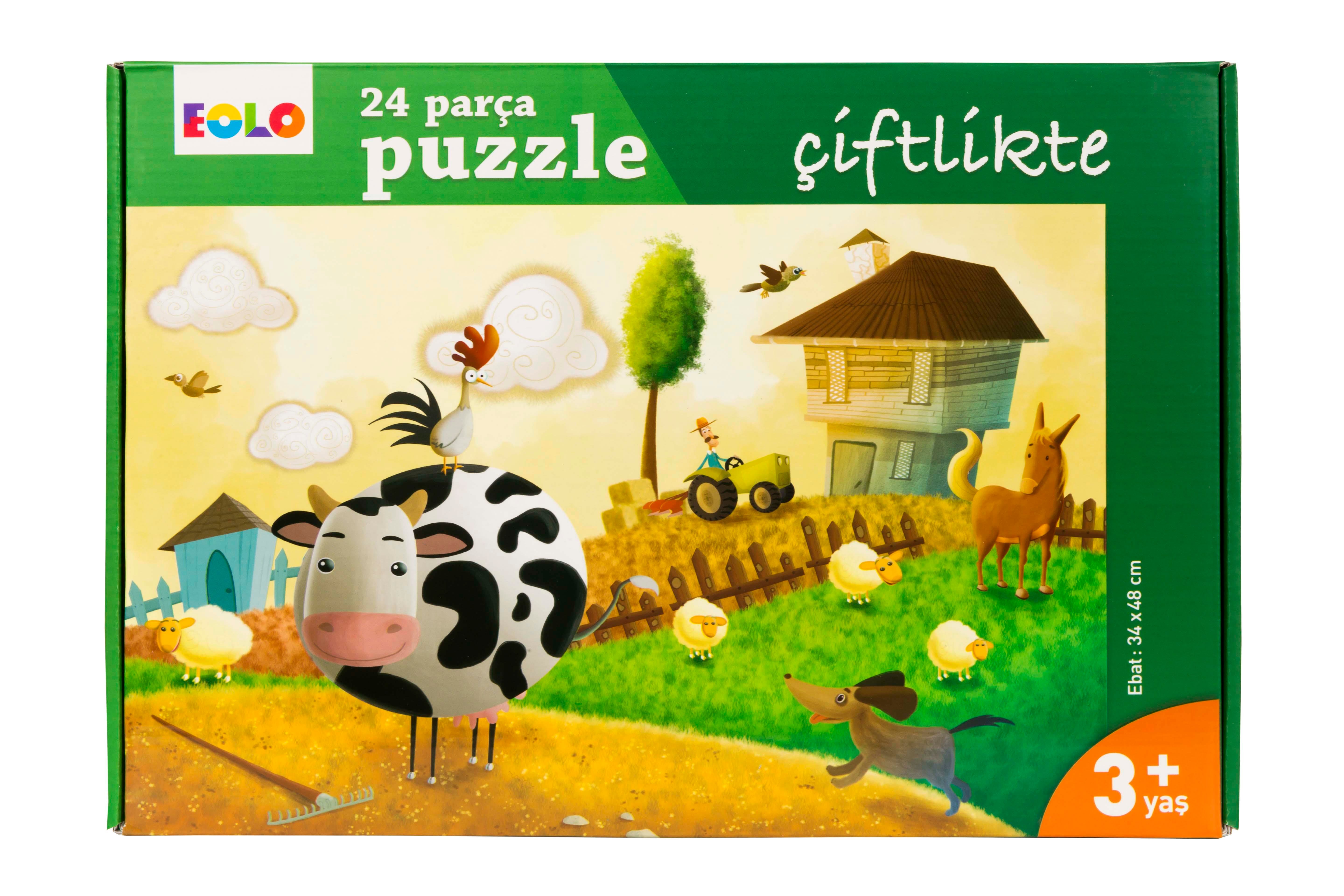 Eolo Yayınları 24 Parça Yer Puzzle - Çiftlikte