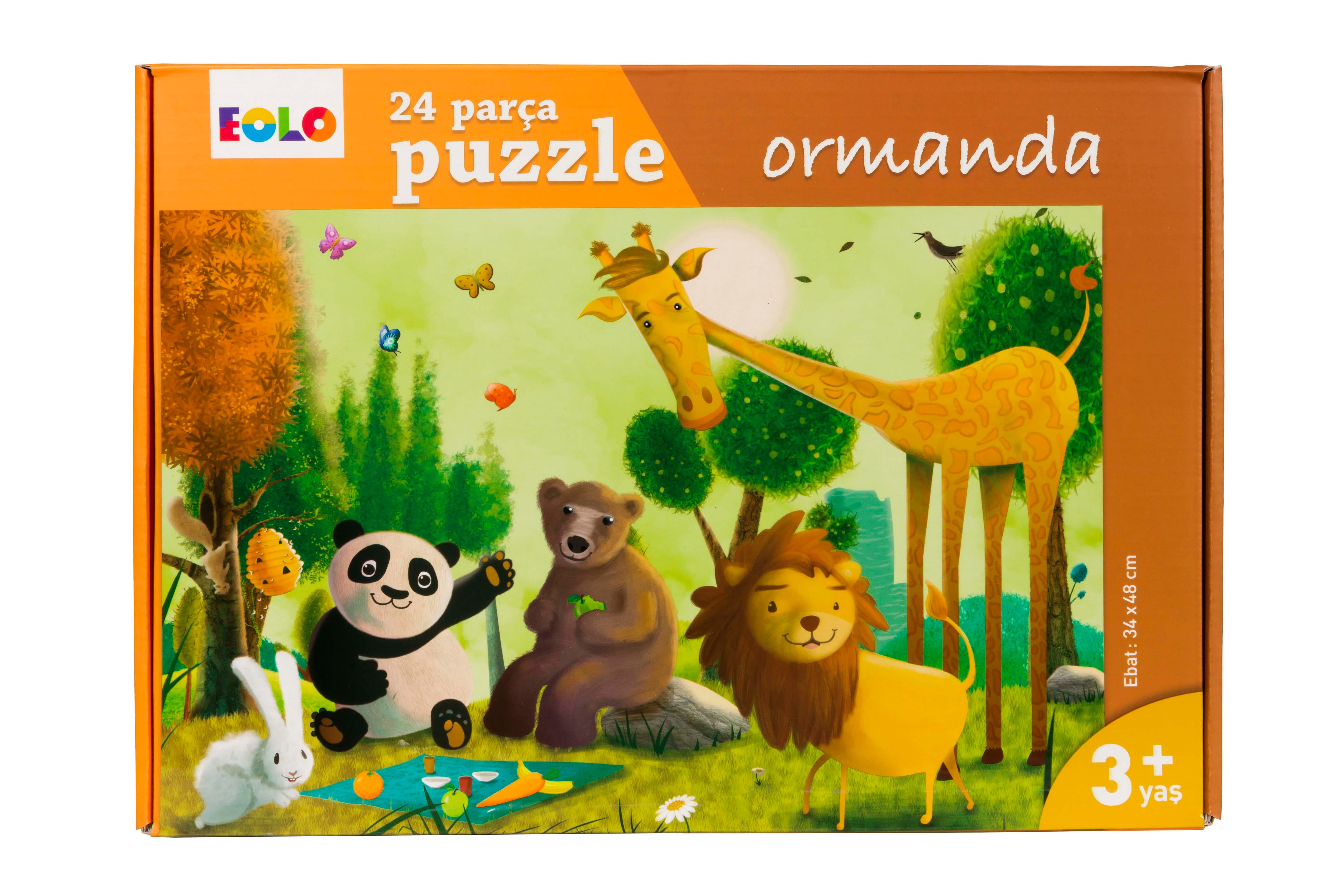 Eolo Yayınları 24 Parça Yer Puzzle- Ormanda