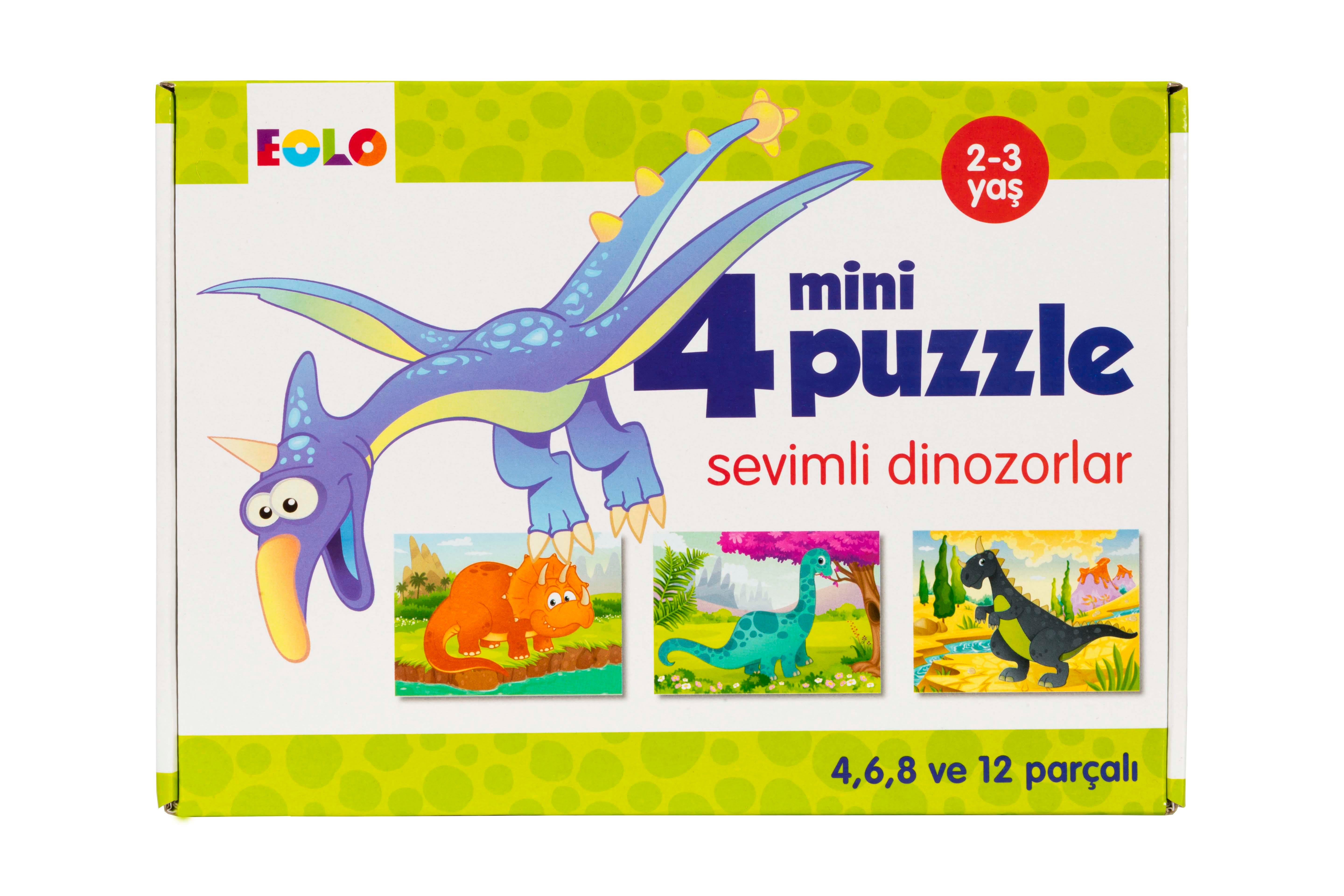 Eolo Yayınları Mini Puzzle - Sevimli Dinozorlar