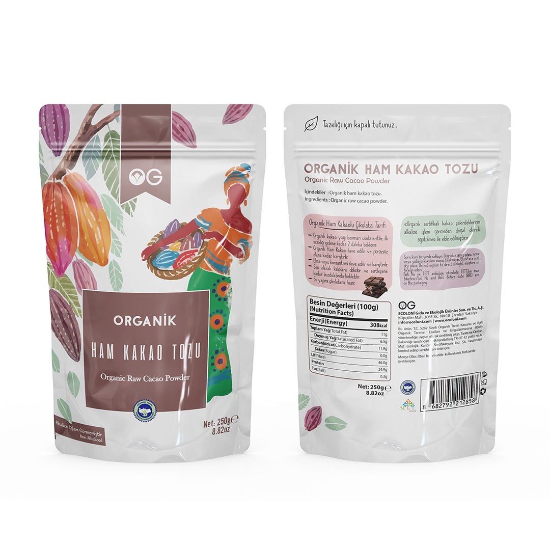OG NATURAL ORGANİK HAM KAKAO 250 G