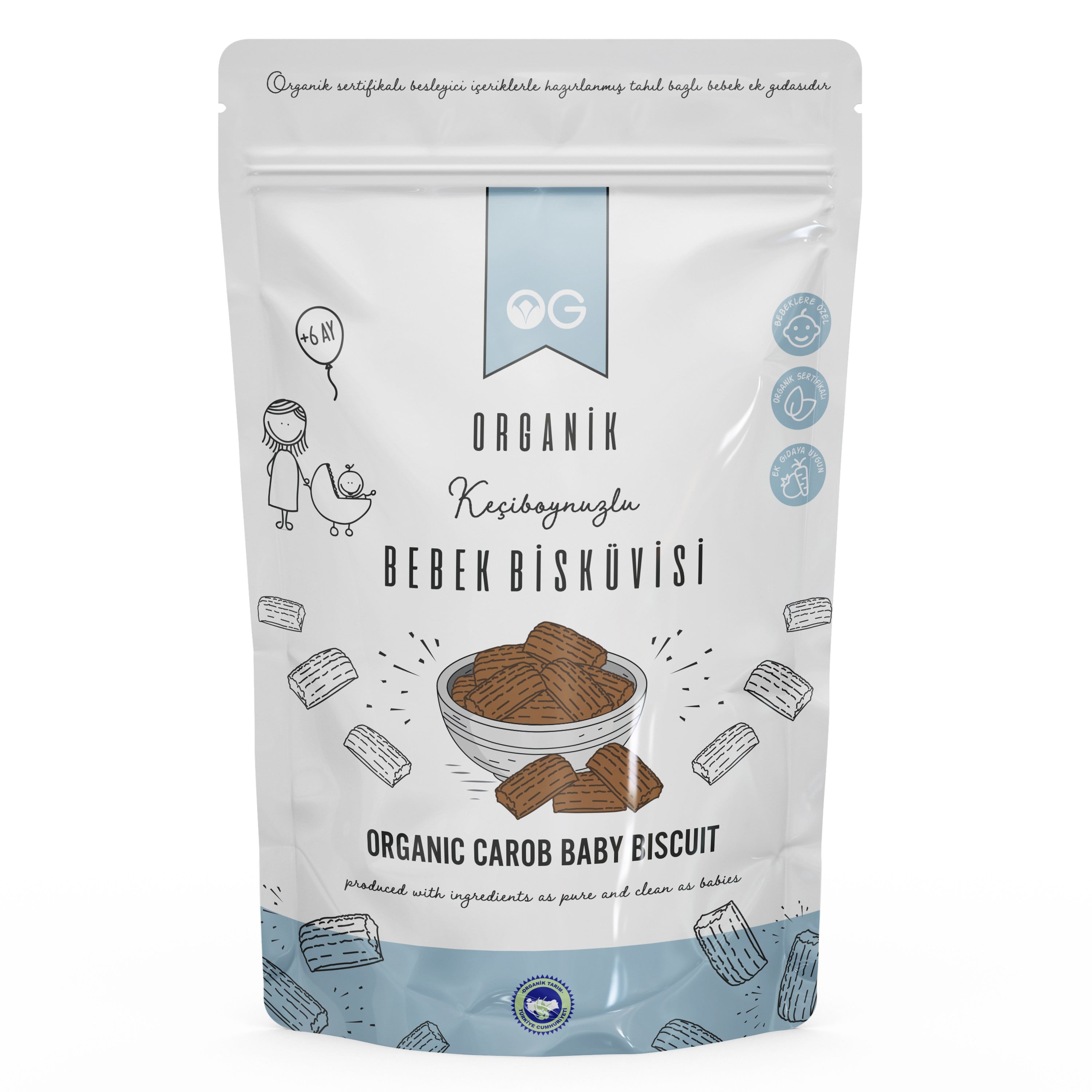 Og Natural Organik Keçiboynuzlu Bebek Bisküvisi 150 G. +6 Ay