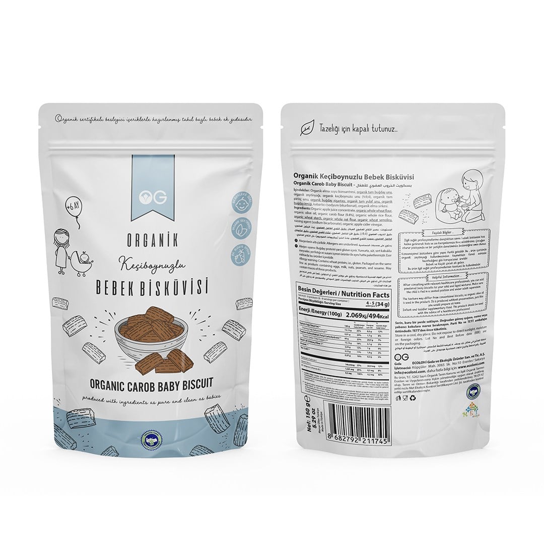 Og Natural Organik Keçiboynuzlu Bebek Bisküvisi 150 G. +6 Ay