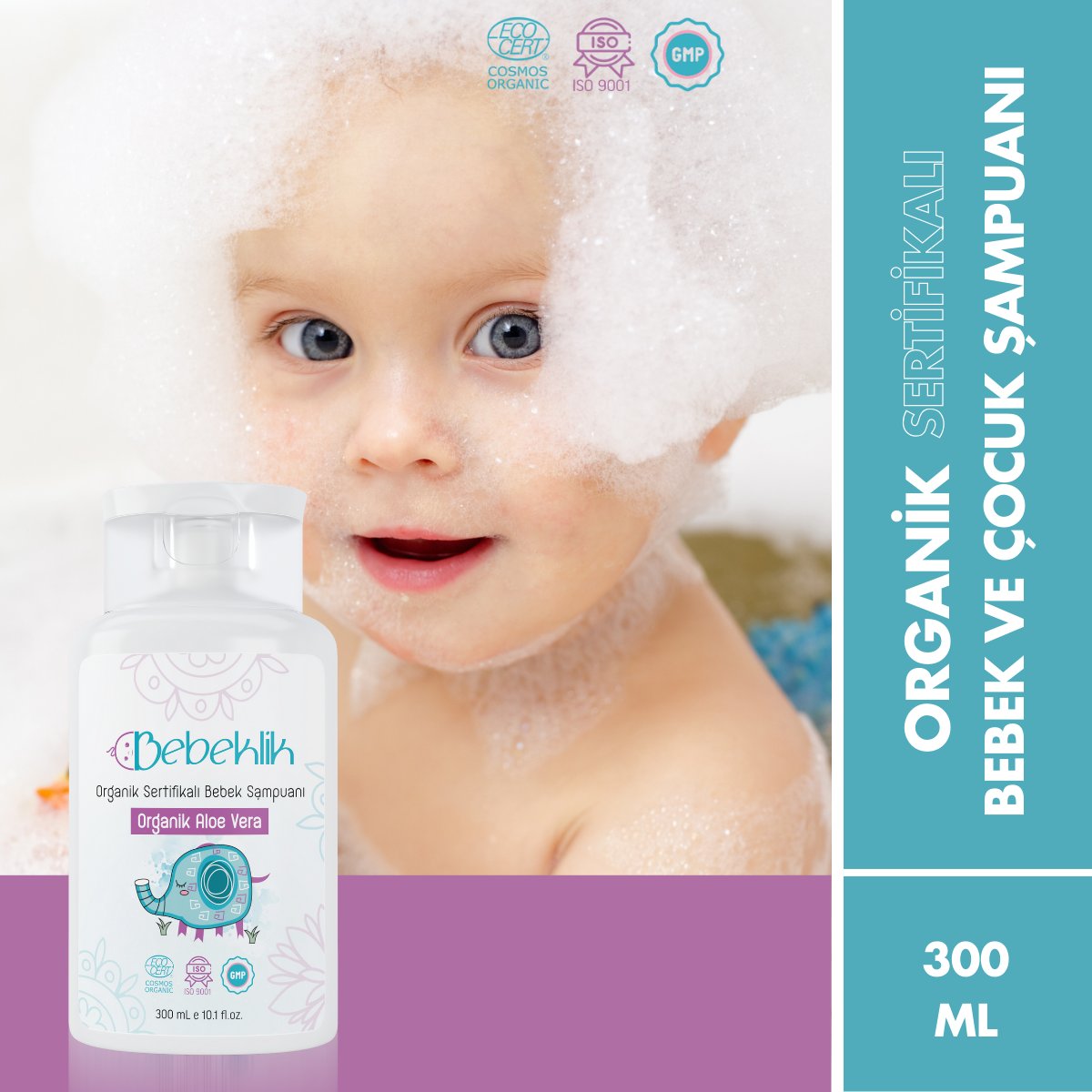 Organik Sertifikalı Aloe Vera Bebek ve Çocuk Şampuanı 300 Ml