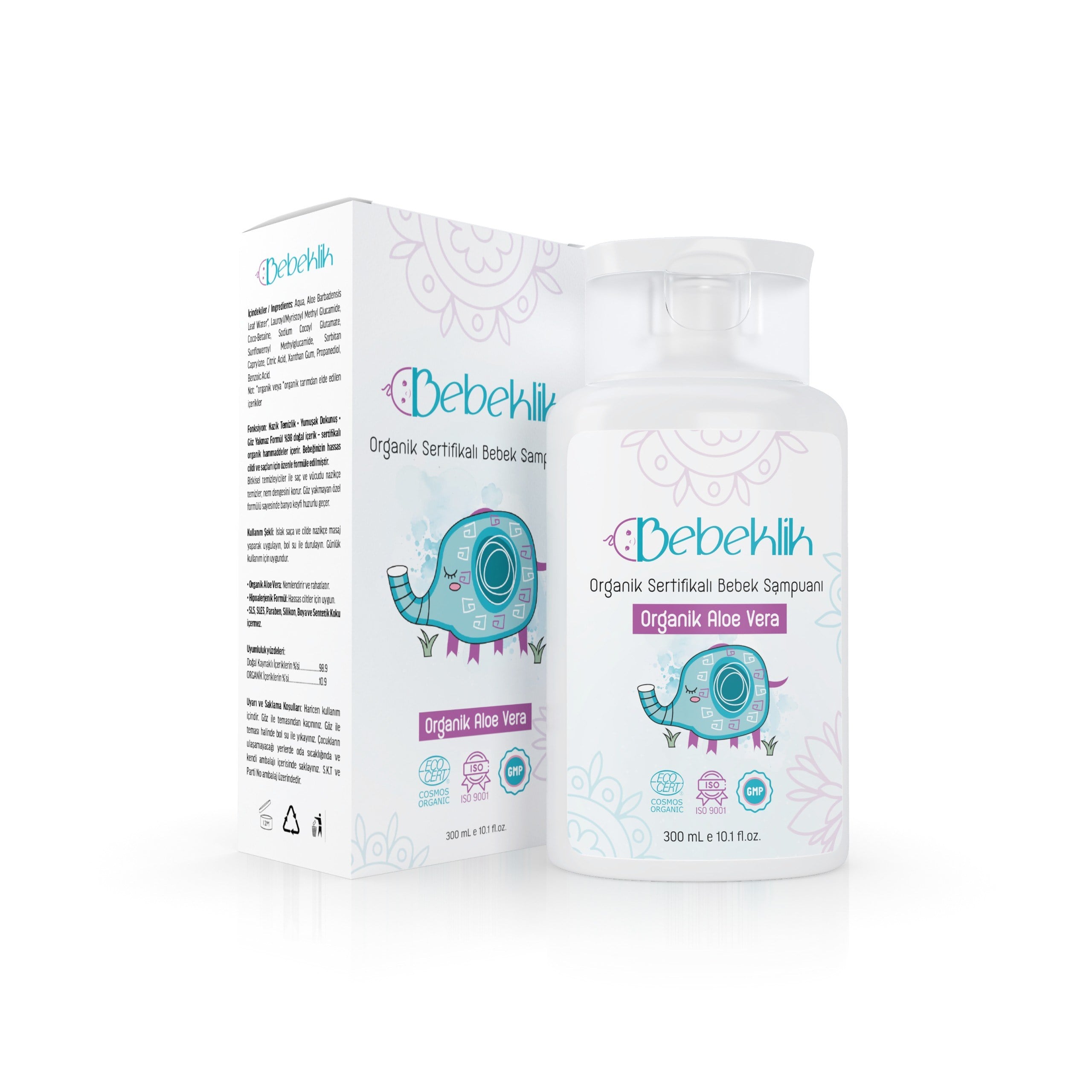 Organik Sertifikalı Aloe Vera Bebek ve Çocuk Şampuanı 300 Ml