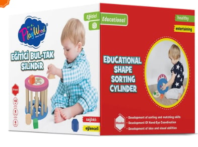 Play Wood Eğitici Bul-Tak Silindir