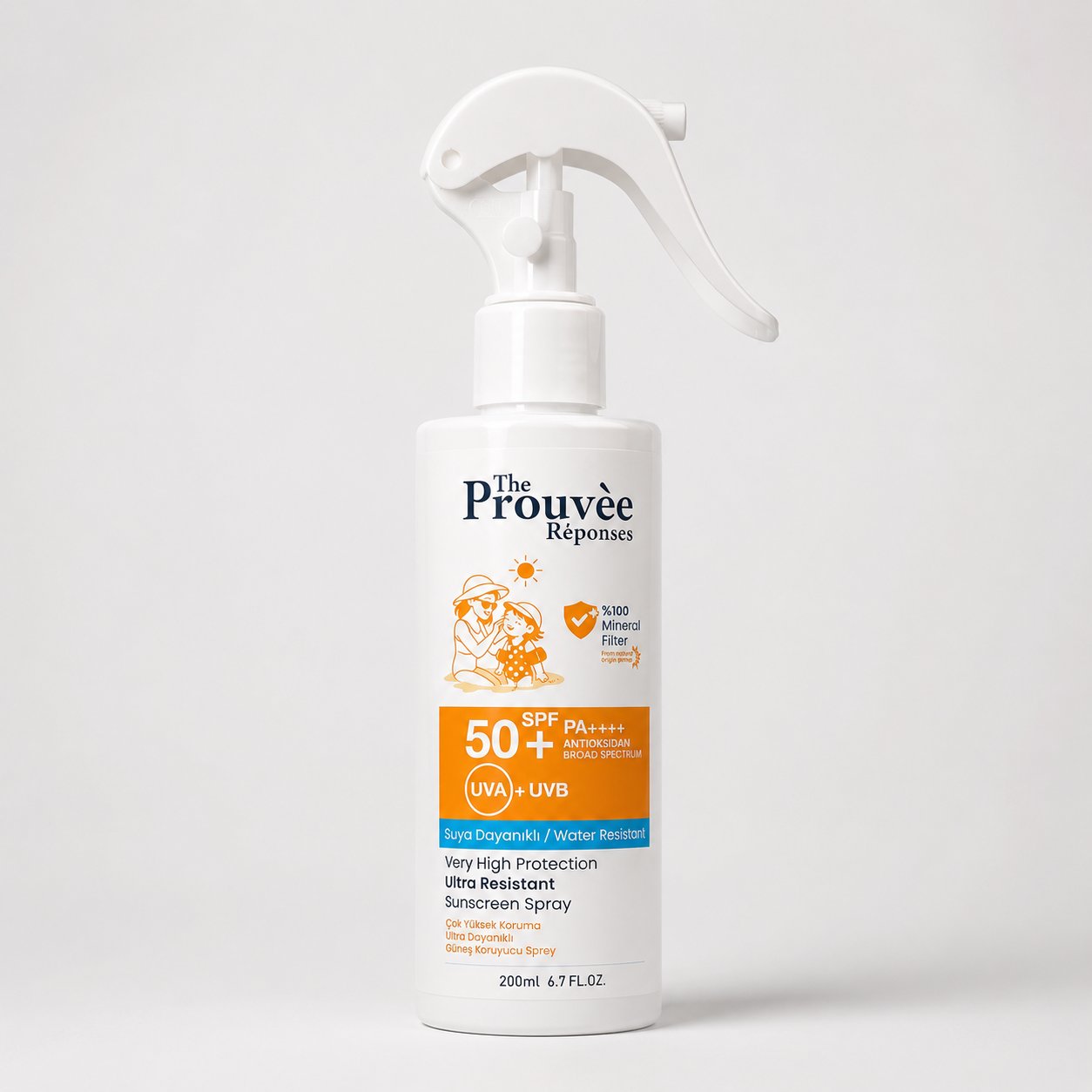 THE PROUVEE 50+ SPF DOĞAL GÜNEŞ SPREYİ AİLE BOY 200 ML