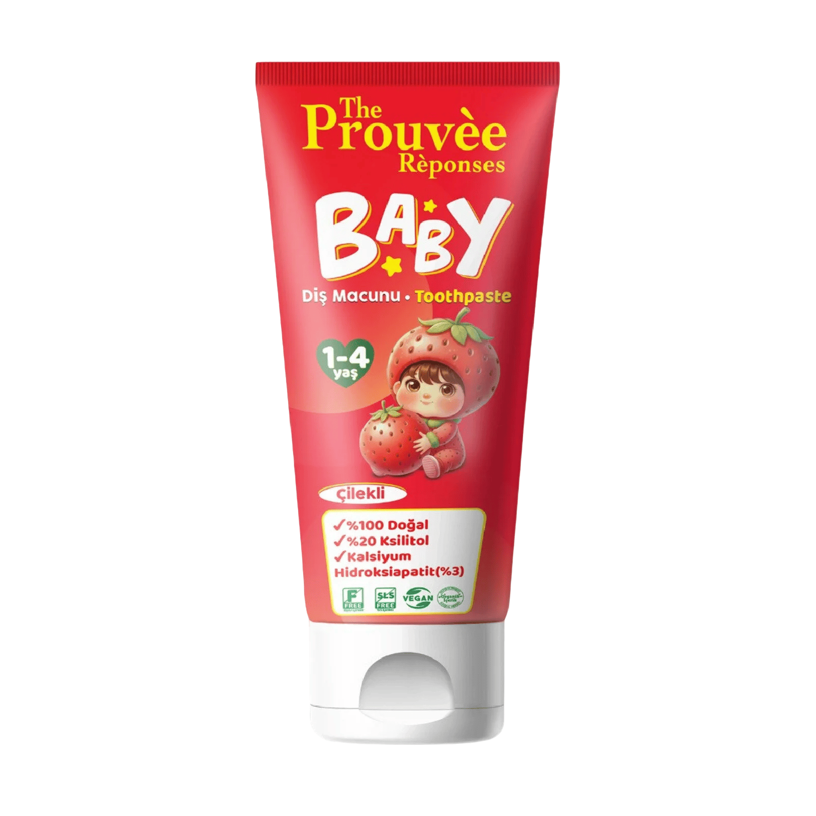 The Prouvee Çilekli %100 Doğal Organik Bebek Ve Çocuk  Diş Macunu 35 Ml (Florürsüz)