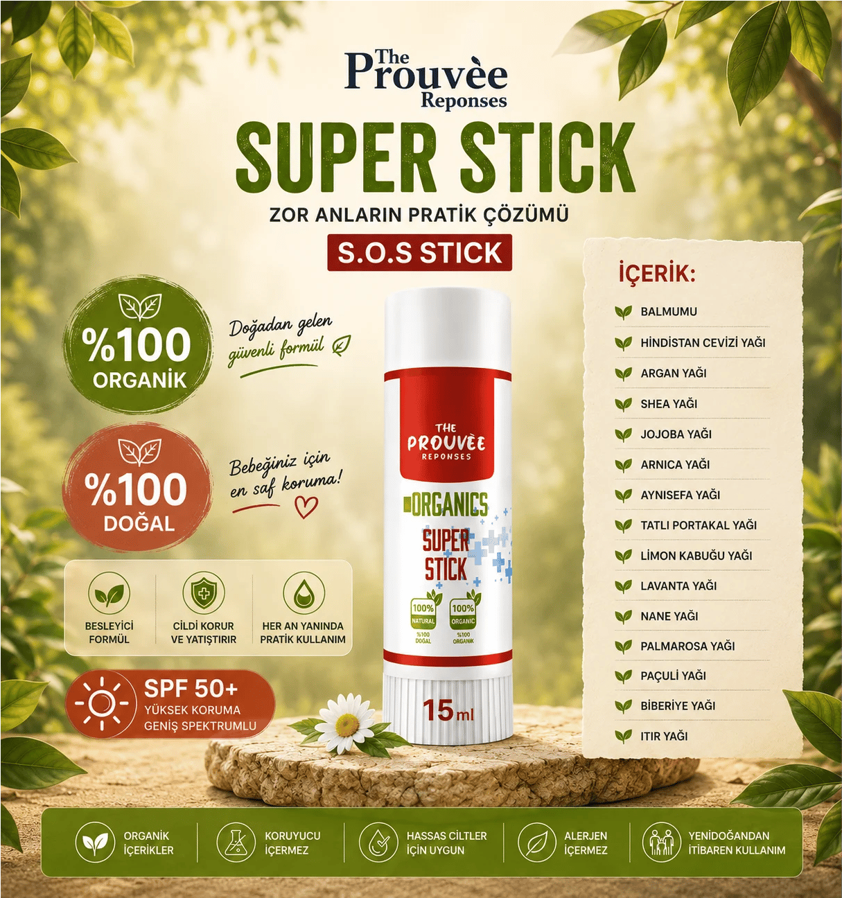 The Prouvee Reponses Organik Süper Stick 15 Ml