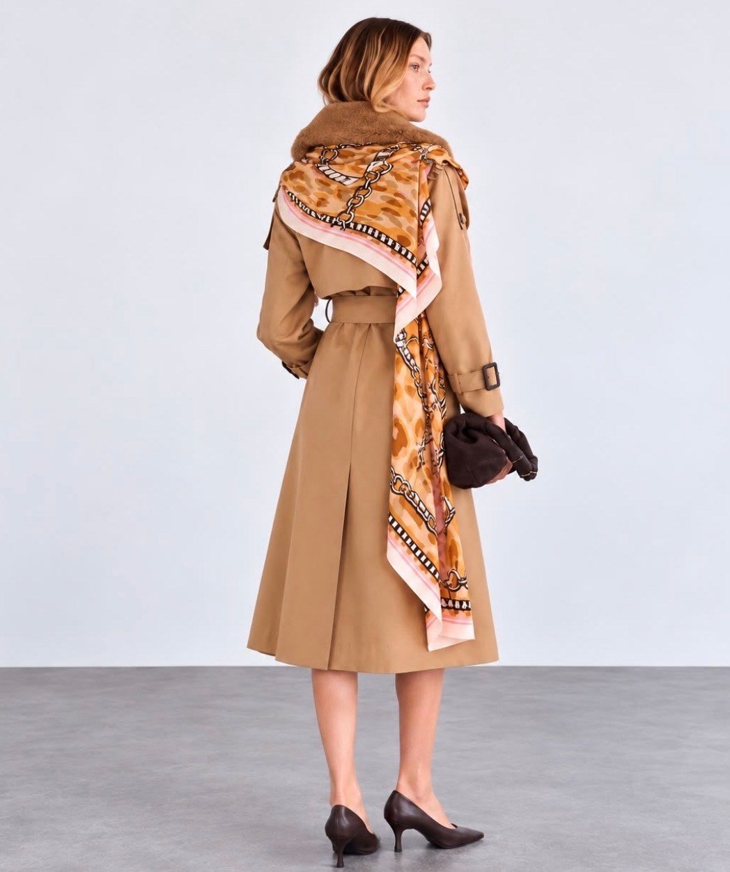 Kürklü Trench-Coat