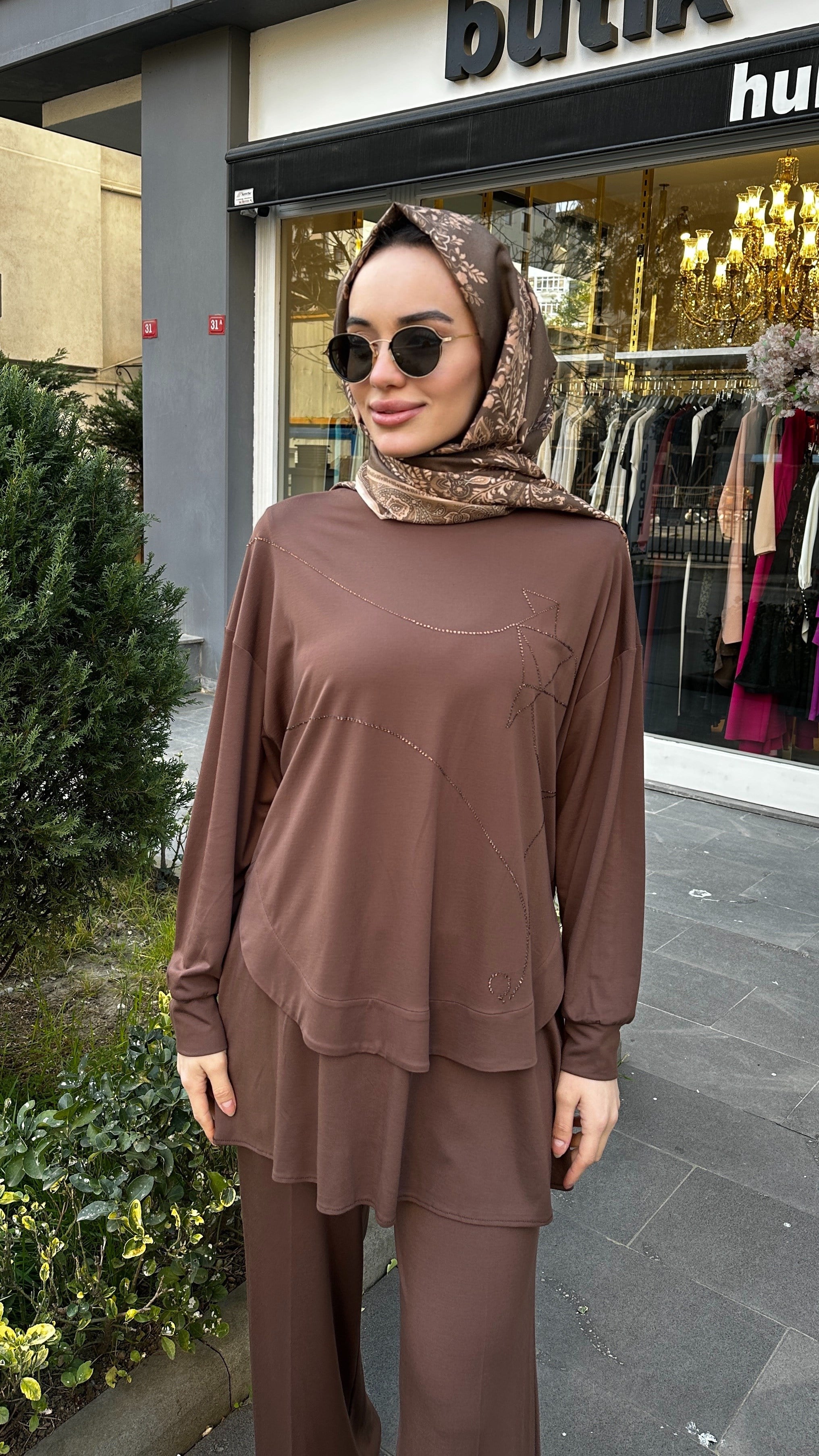 Taş Baskılı Bambu Örme Takım