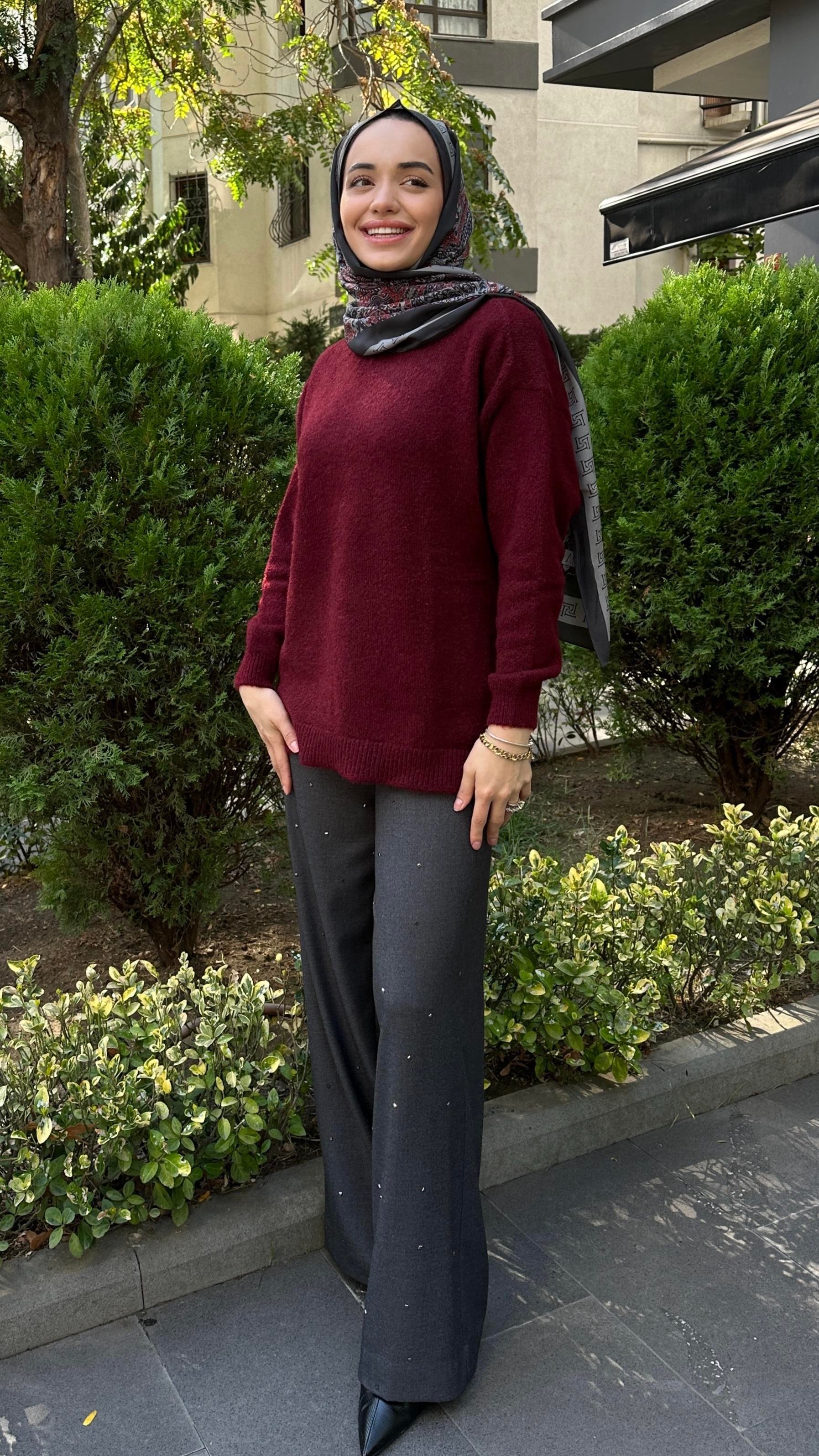 Taşlı Flanel Pantolon 