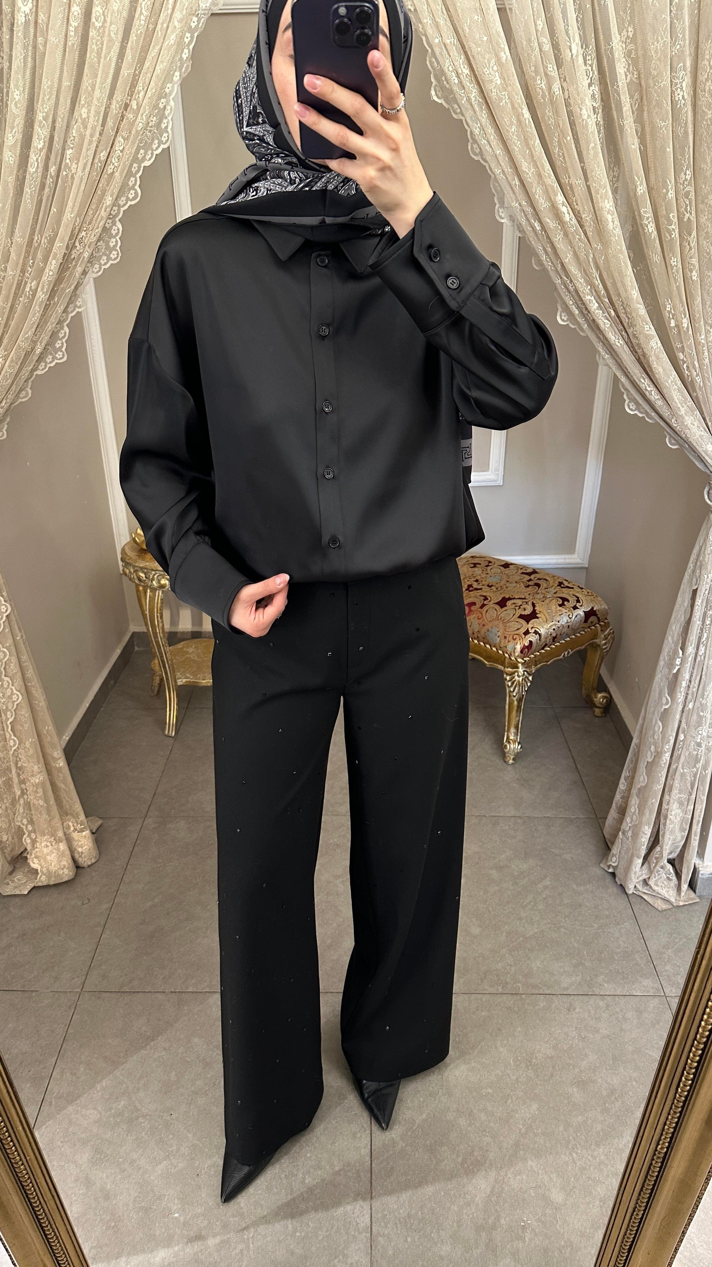 Taşlı Flanel Pantolon 