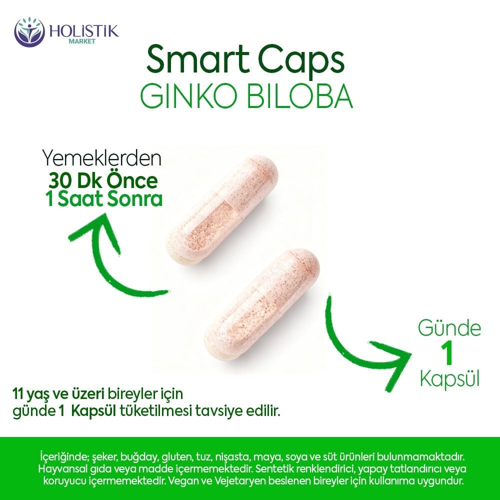 Ginkgo Biloba + B12 60 Kapsül