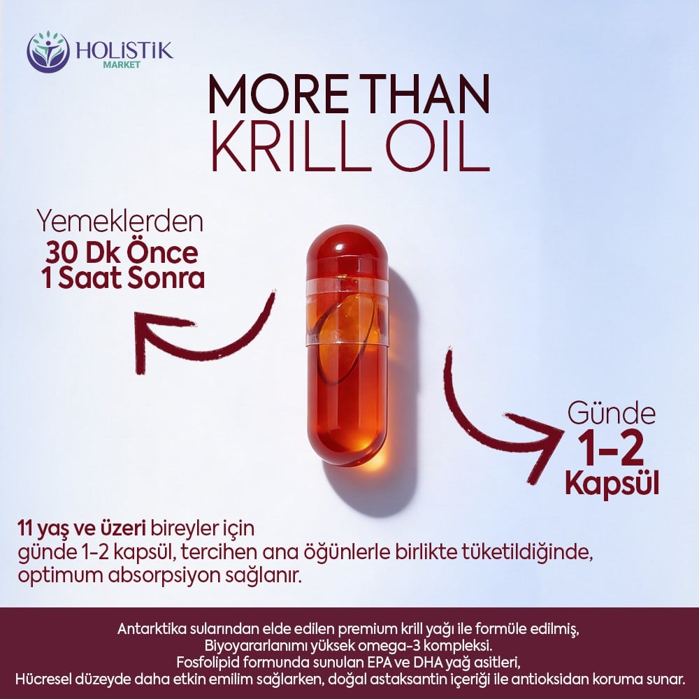 Krill Oil 30 Kapsül (EPA, DHA, Omega 3, Kolin, Astaksantin)