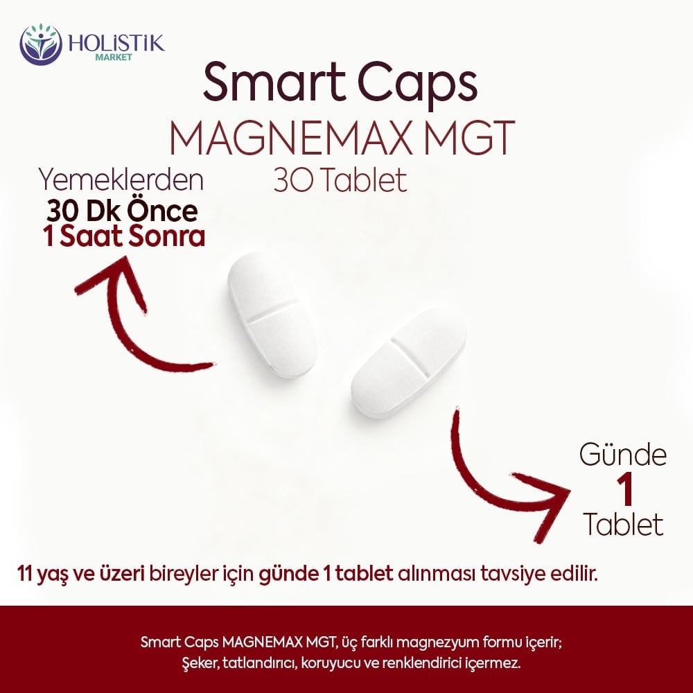 Magnemax MGT Magnezyum Complex 30 Tablet (Malat, Taurat, Bisglisinat)