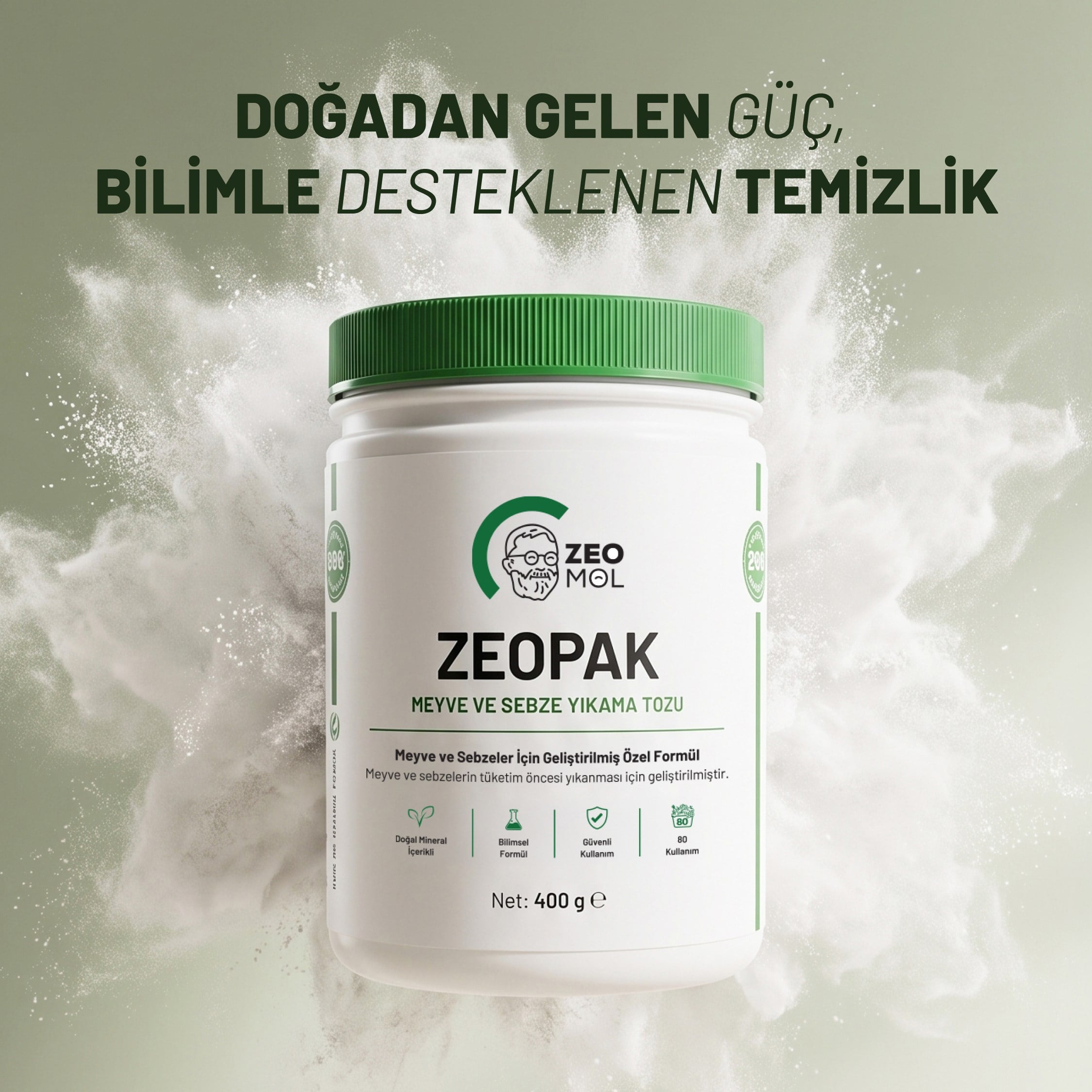 Zeopak | Doğal Meyve ve Sebze Yıkama Tozu 400 gr
