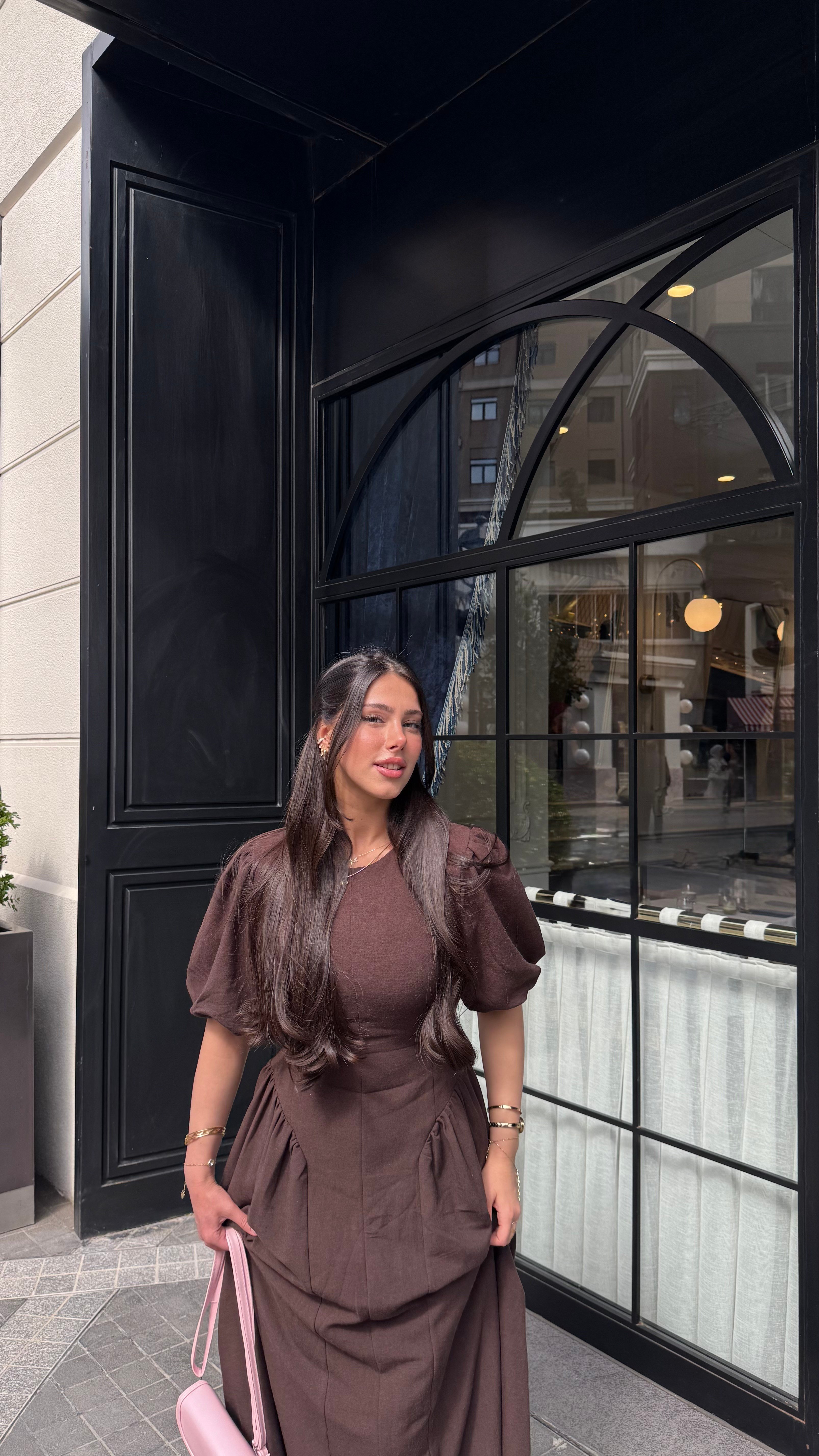 Bella Dark Brown Elbise -ELBİSE