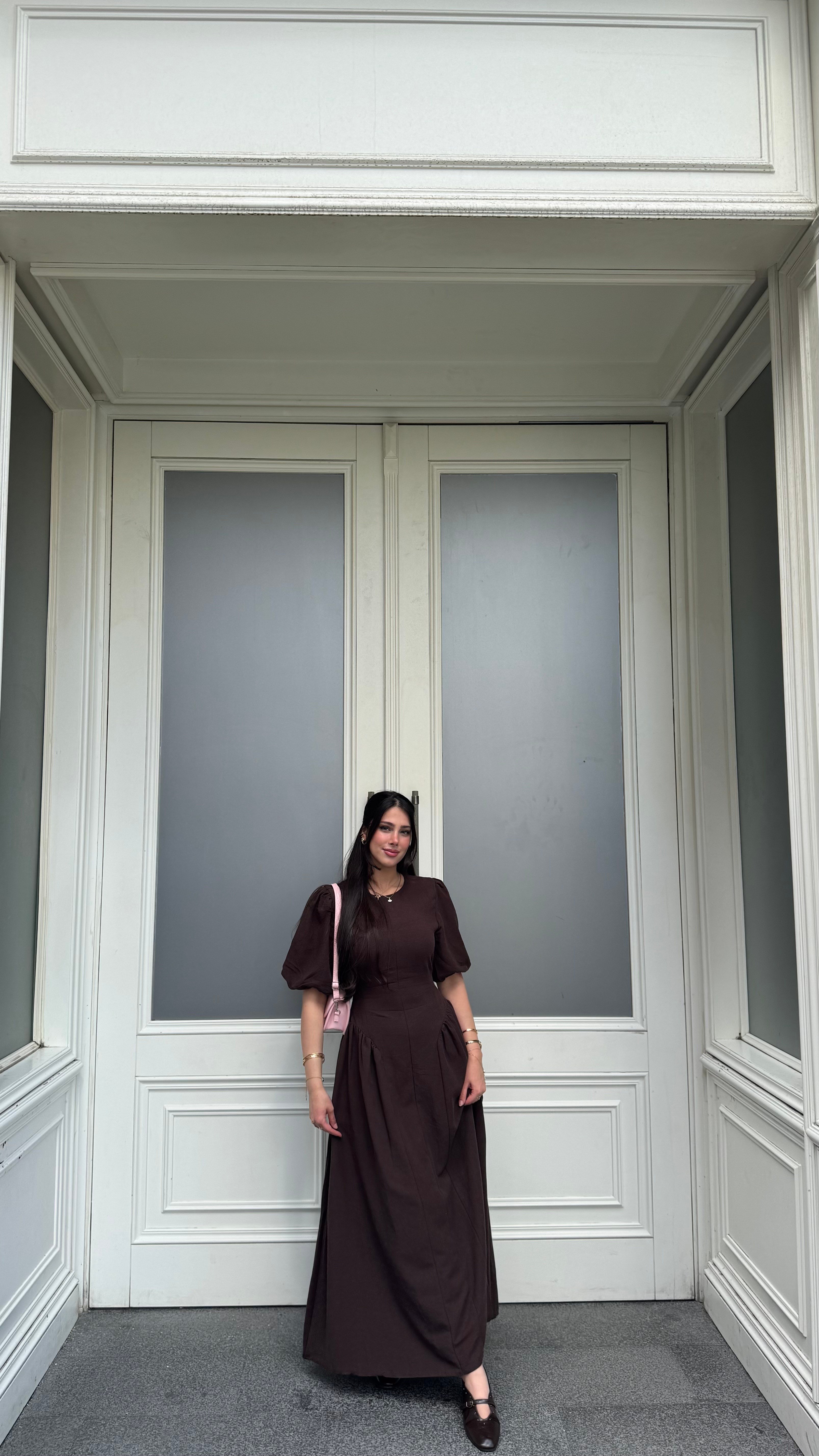 Bella Dark Brown Elbise -ELBİSE