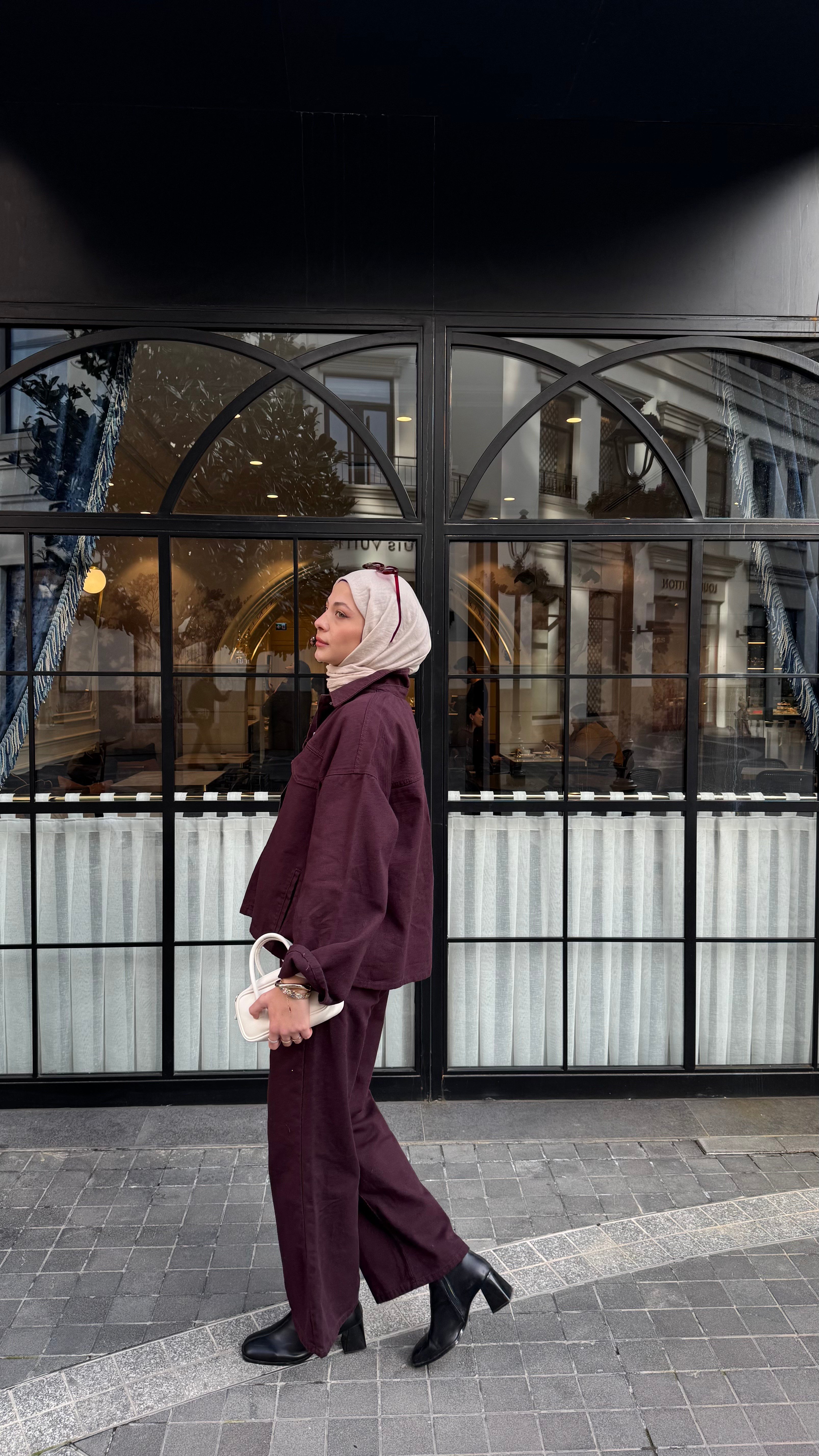 Bordo Denim Takım -TAKIM