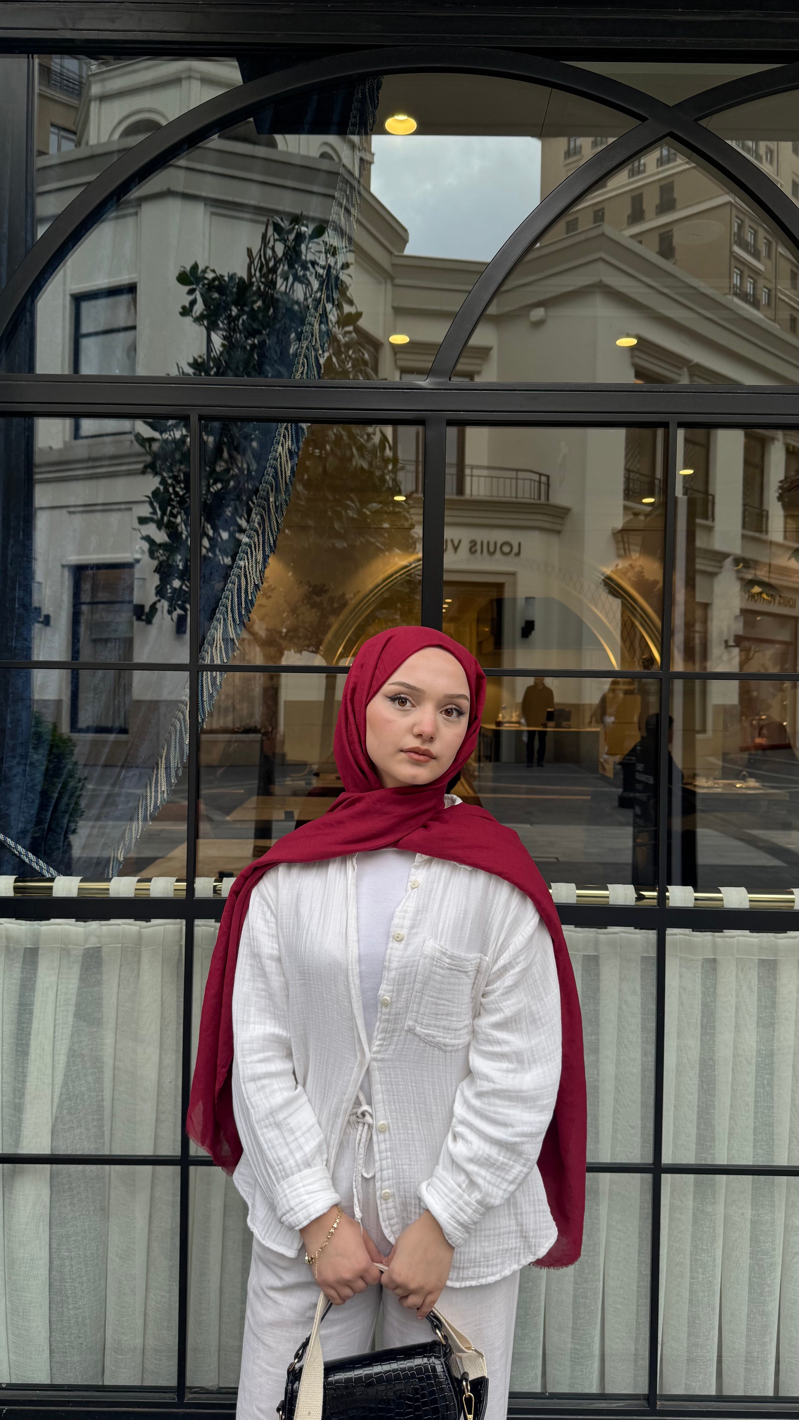 Claire Pamuk  Şal- Bordo-ŞAL