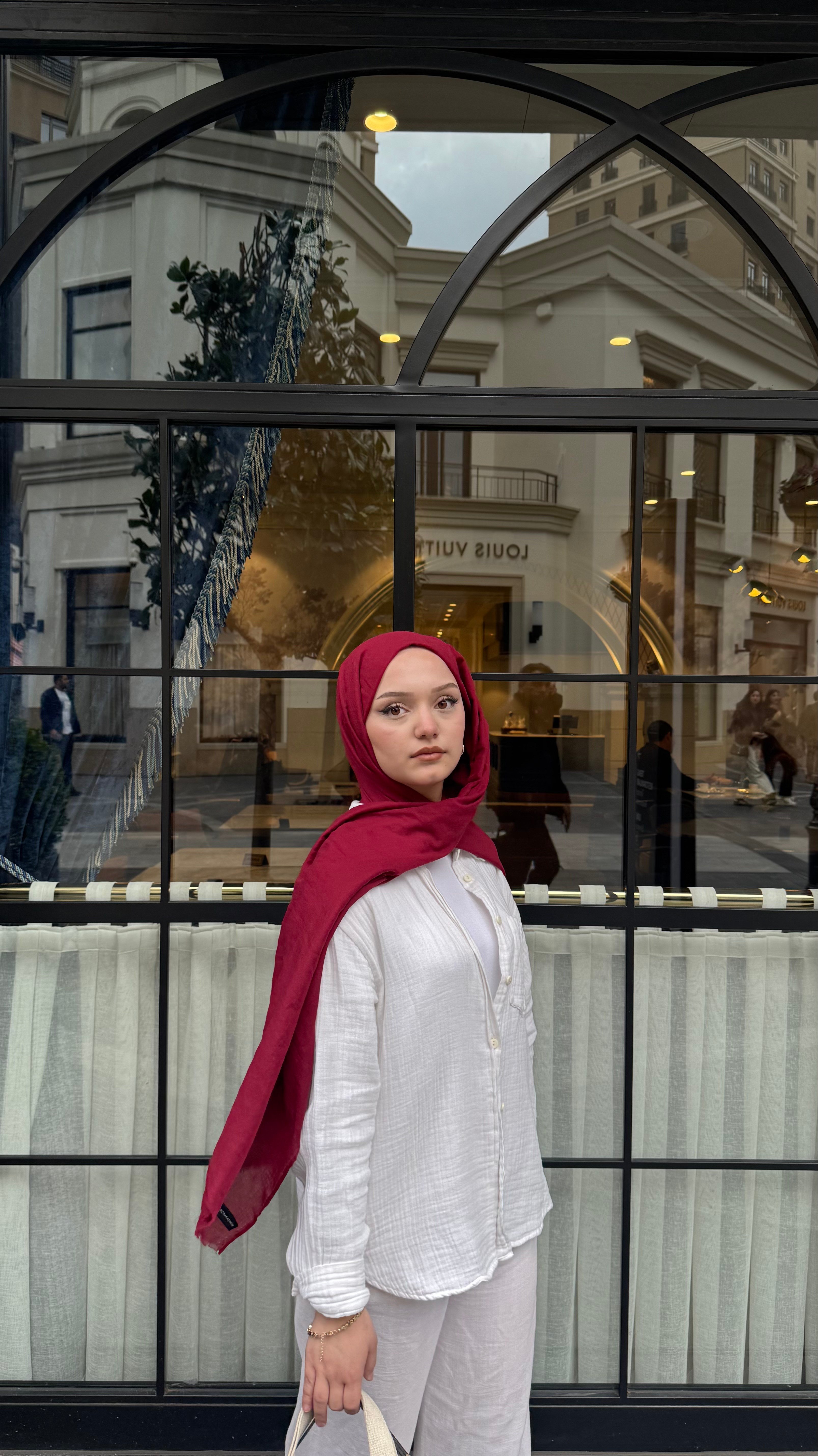 Claire Pamuk  Şal- Bordo-ŞAL