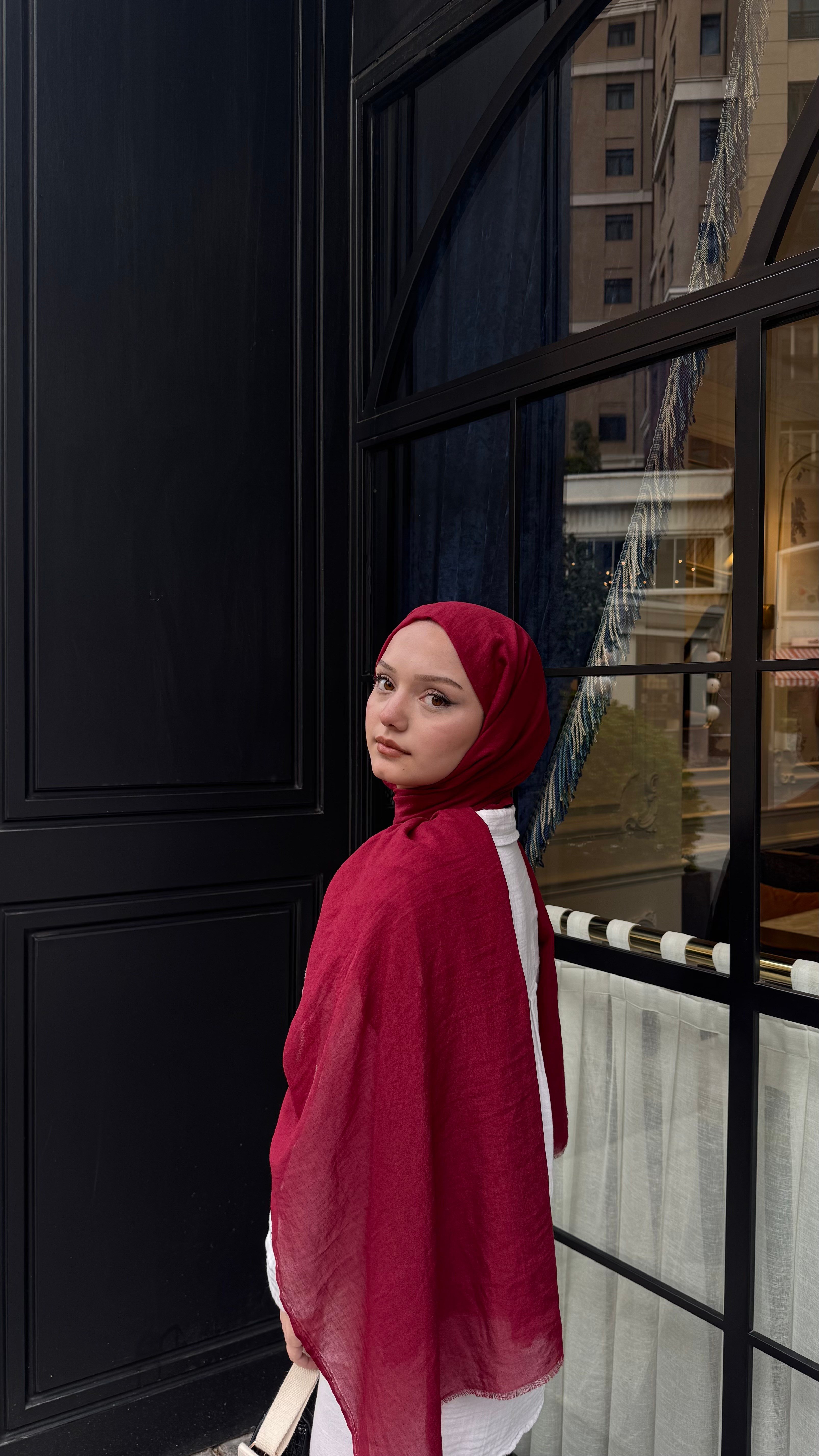 Claire Pamuk  Şal- Bordo-ŞAL
