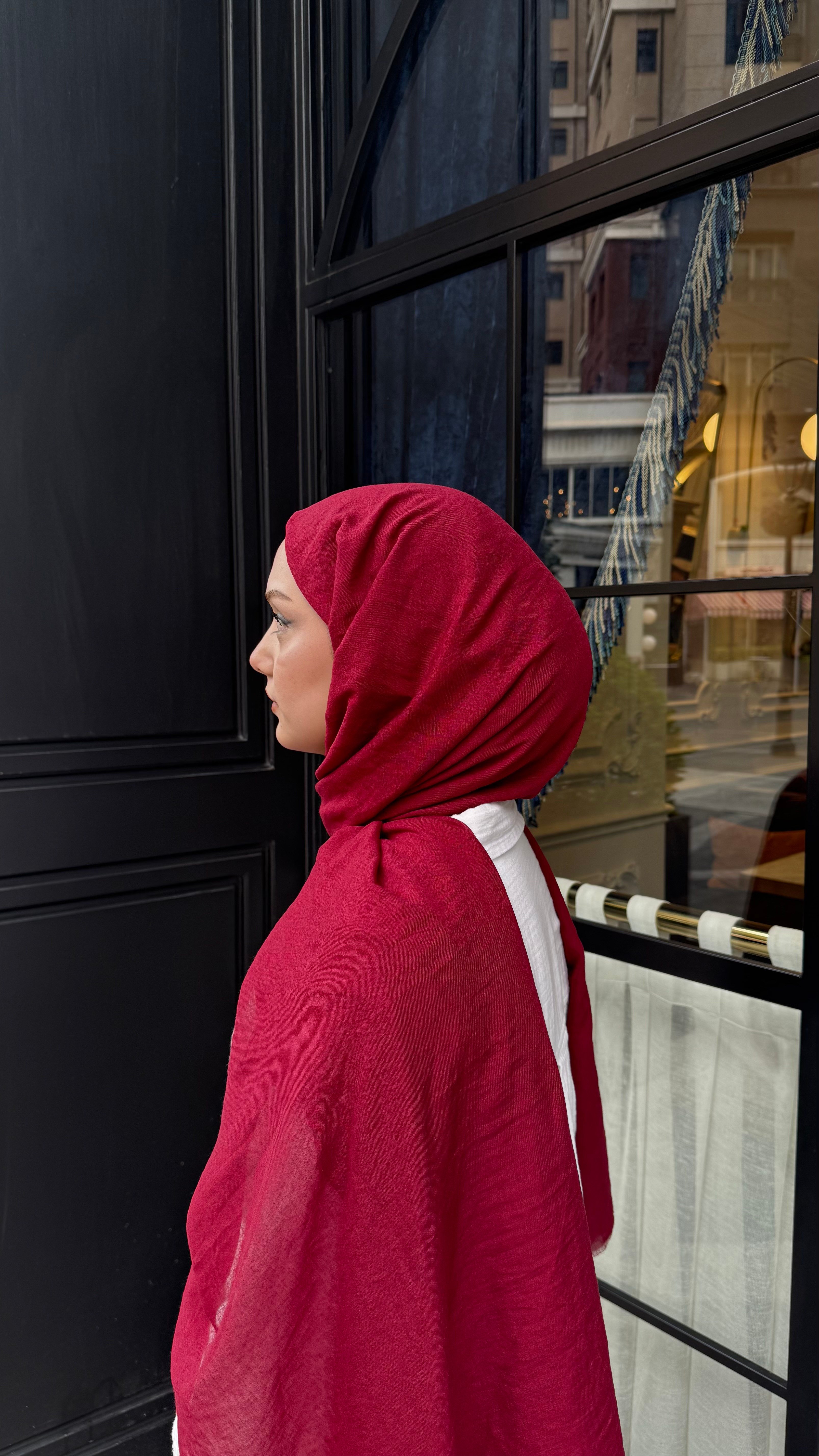 Claire Pamuk  Şal- Bordo-ŞAL