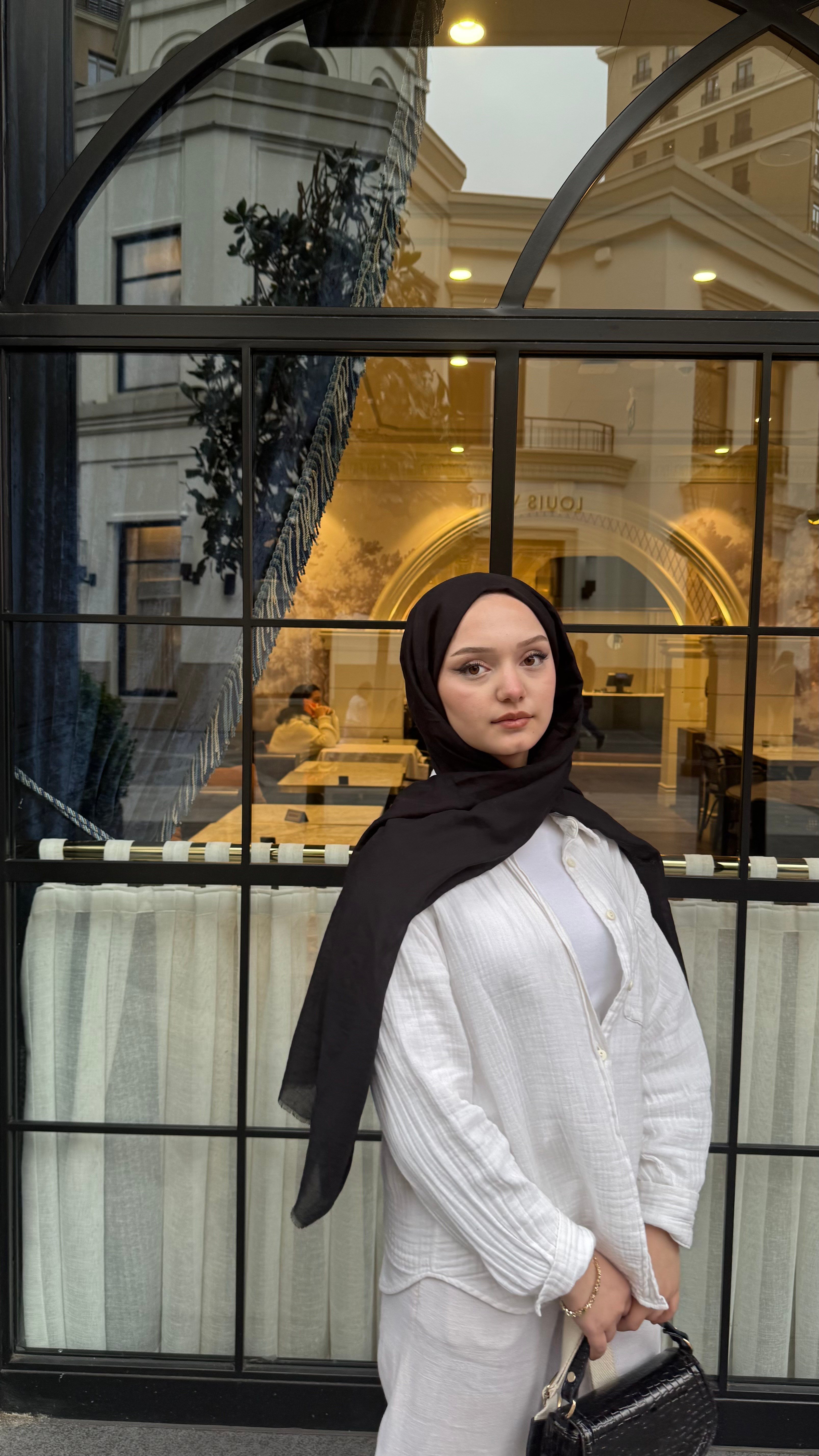 Claire Pamuk Şal-Siyah-ŞAL