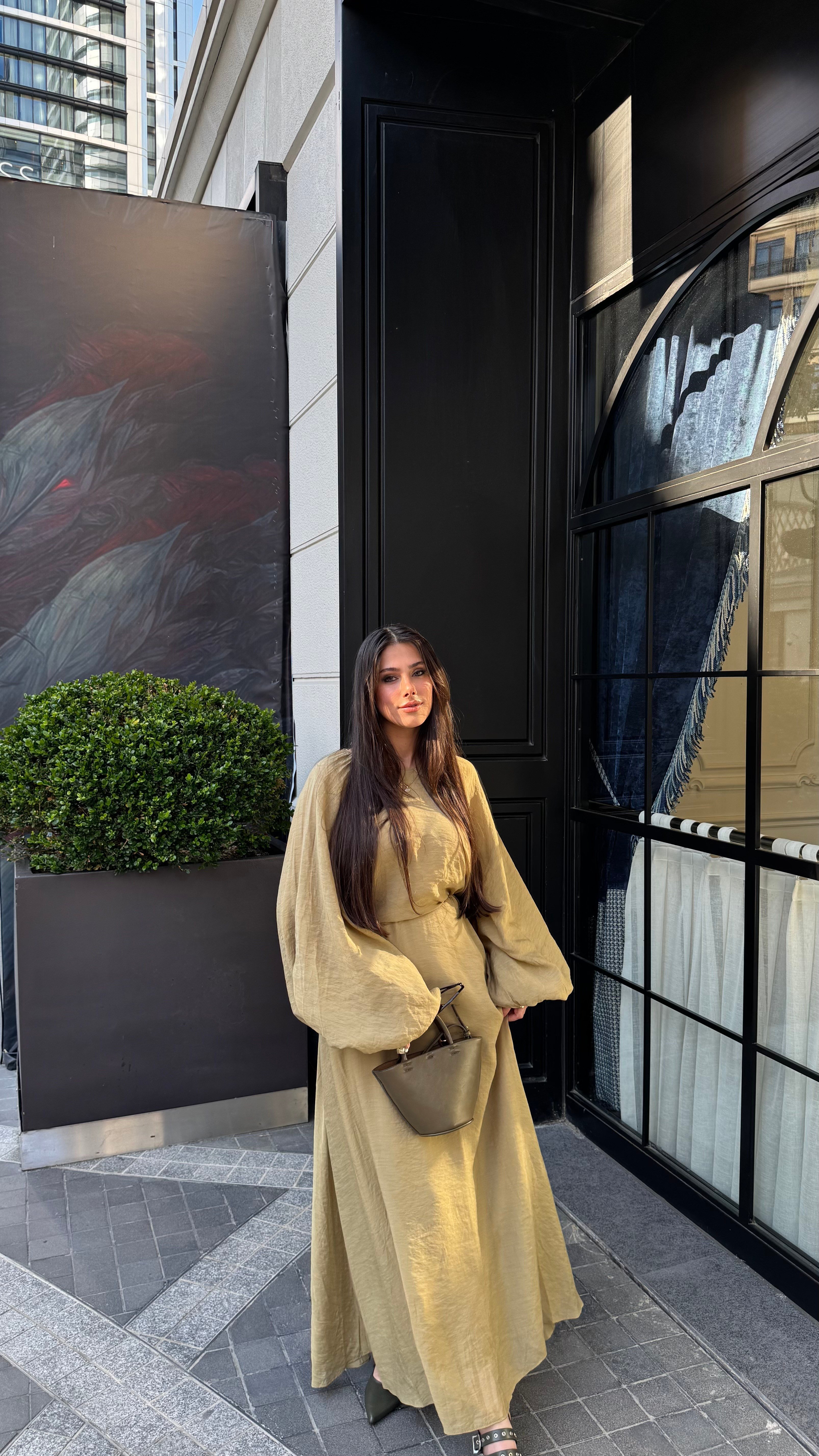 Olive Balon Elbise-ELBİSE