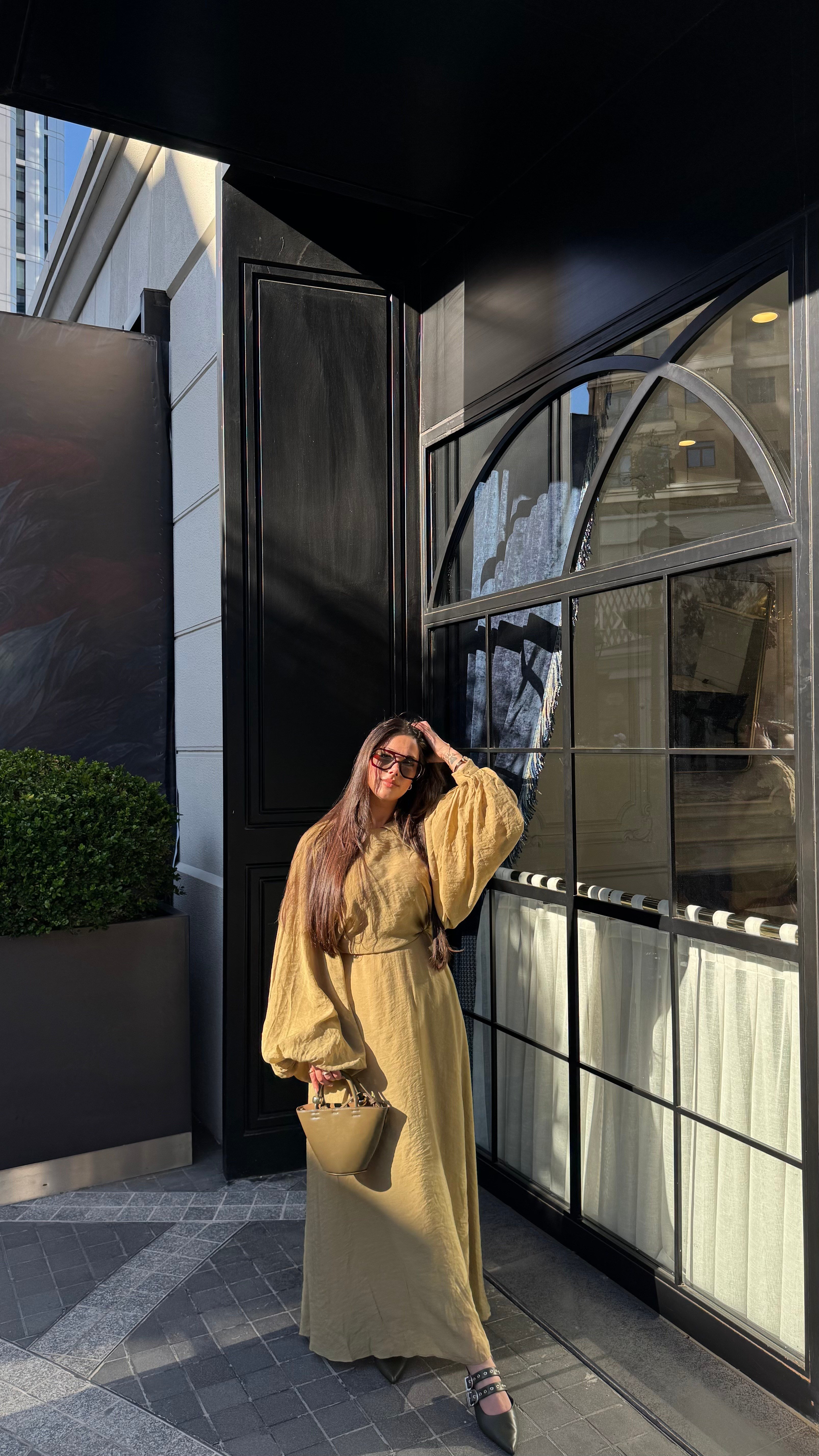 Olive Balon Elbise-ELBİSE