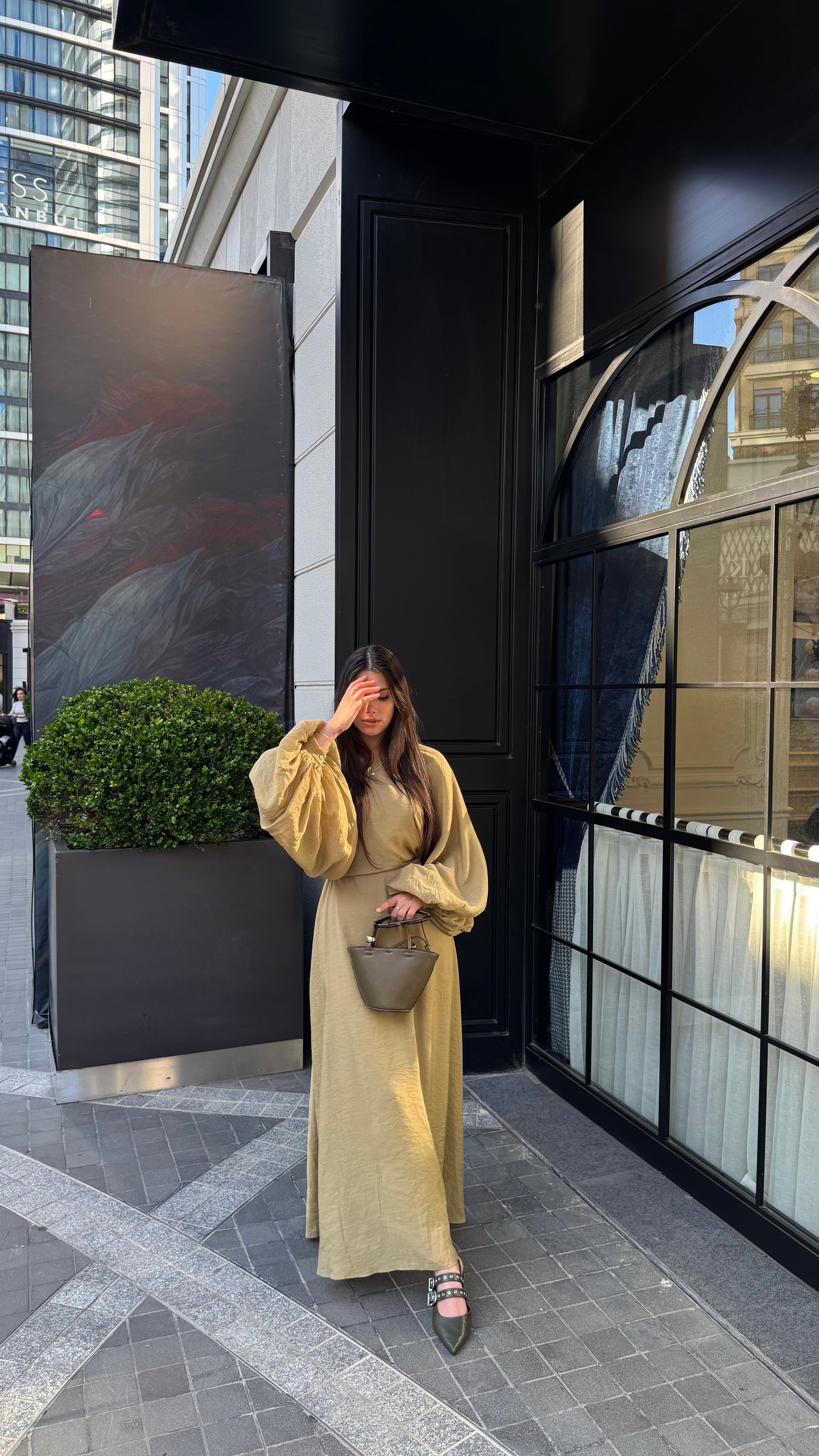 Olive Balon Elbise-ELBİSE