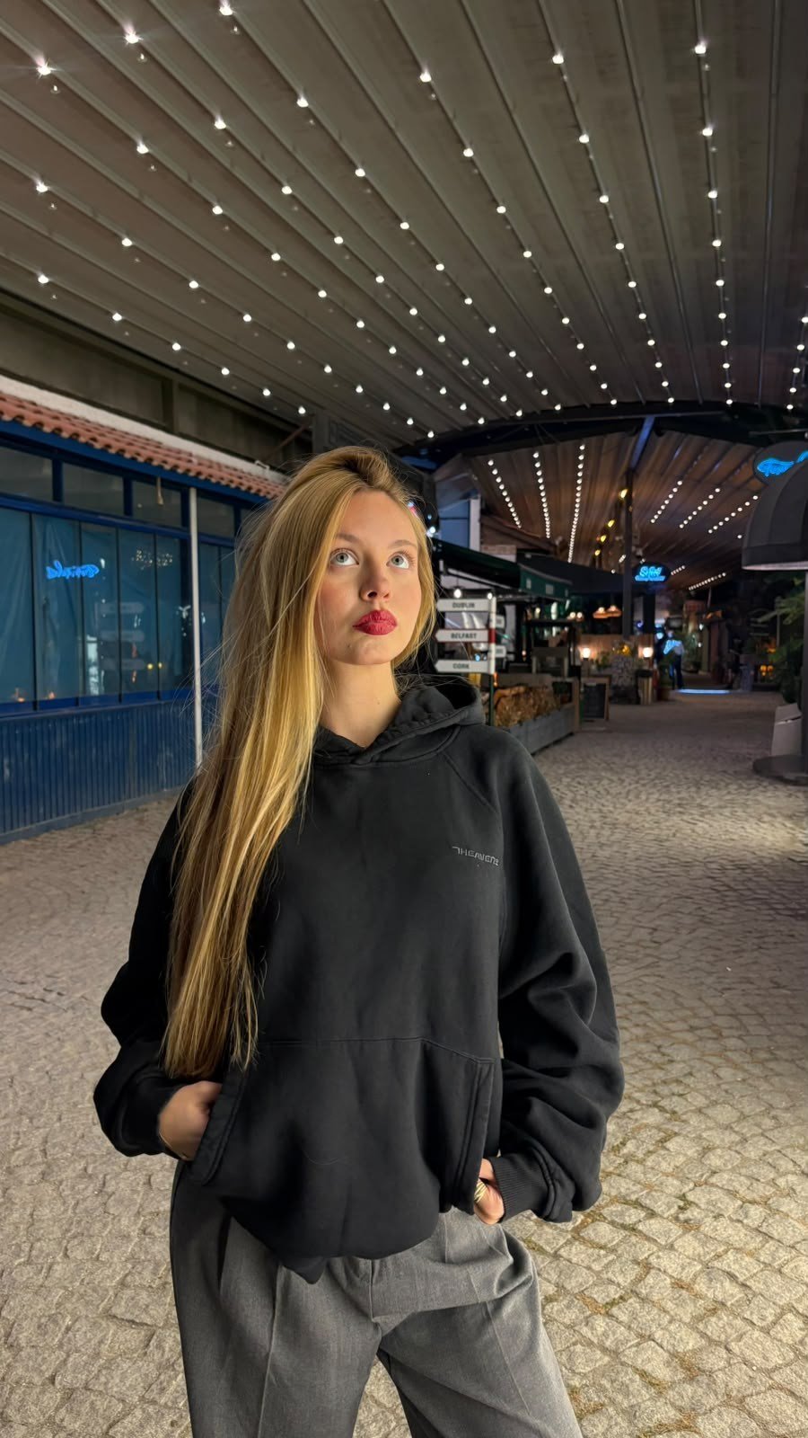 Pamuk Sweatshirt Füme-Sweatshirt