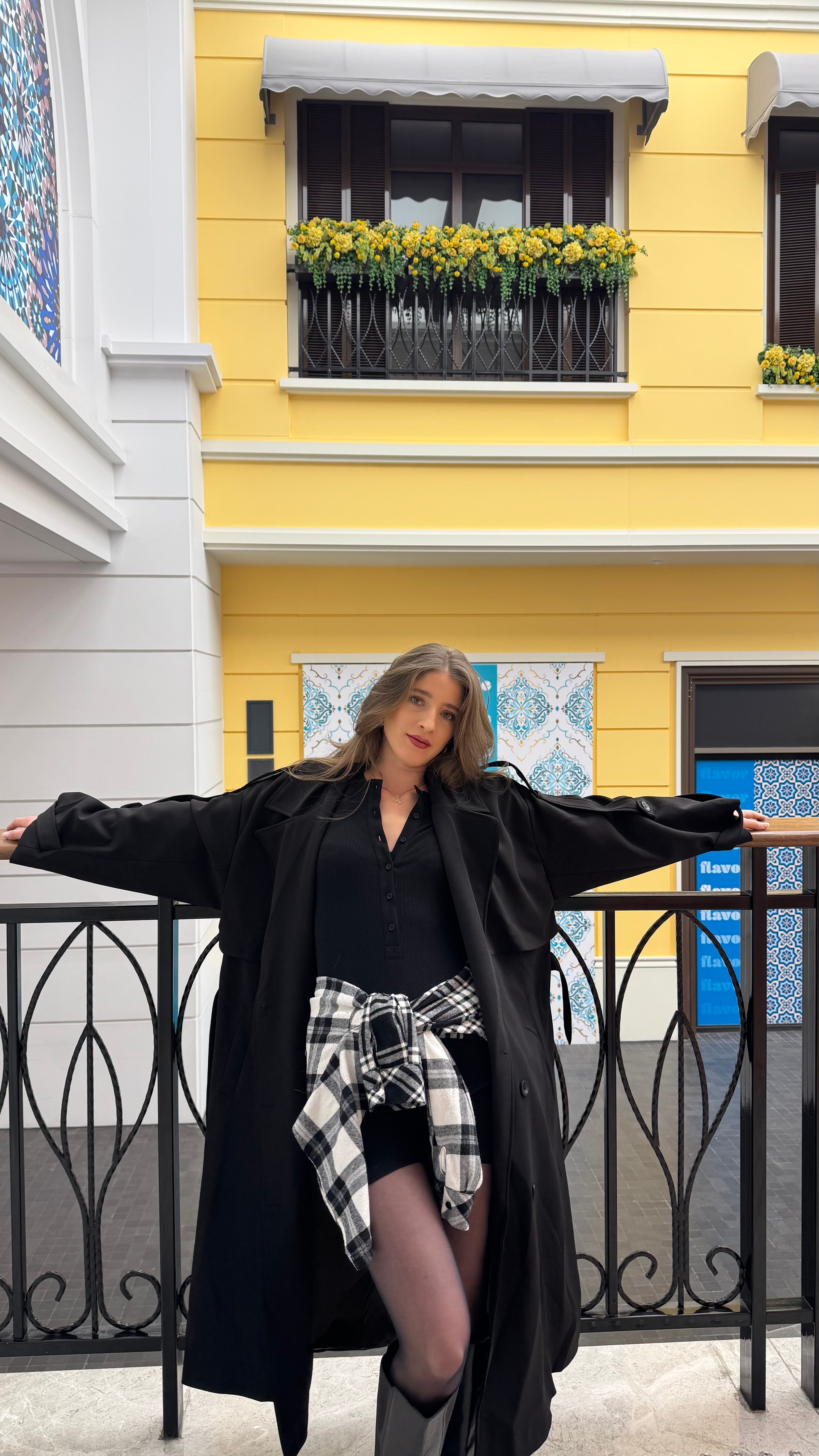 Siyah Oversize Trençkot-DIŞ GİYİM