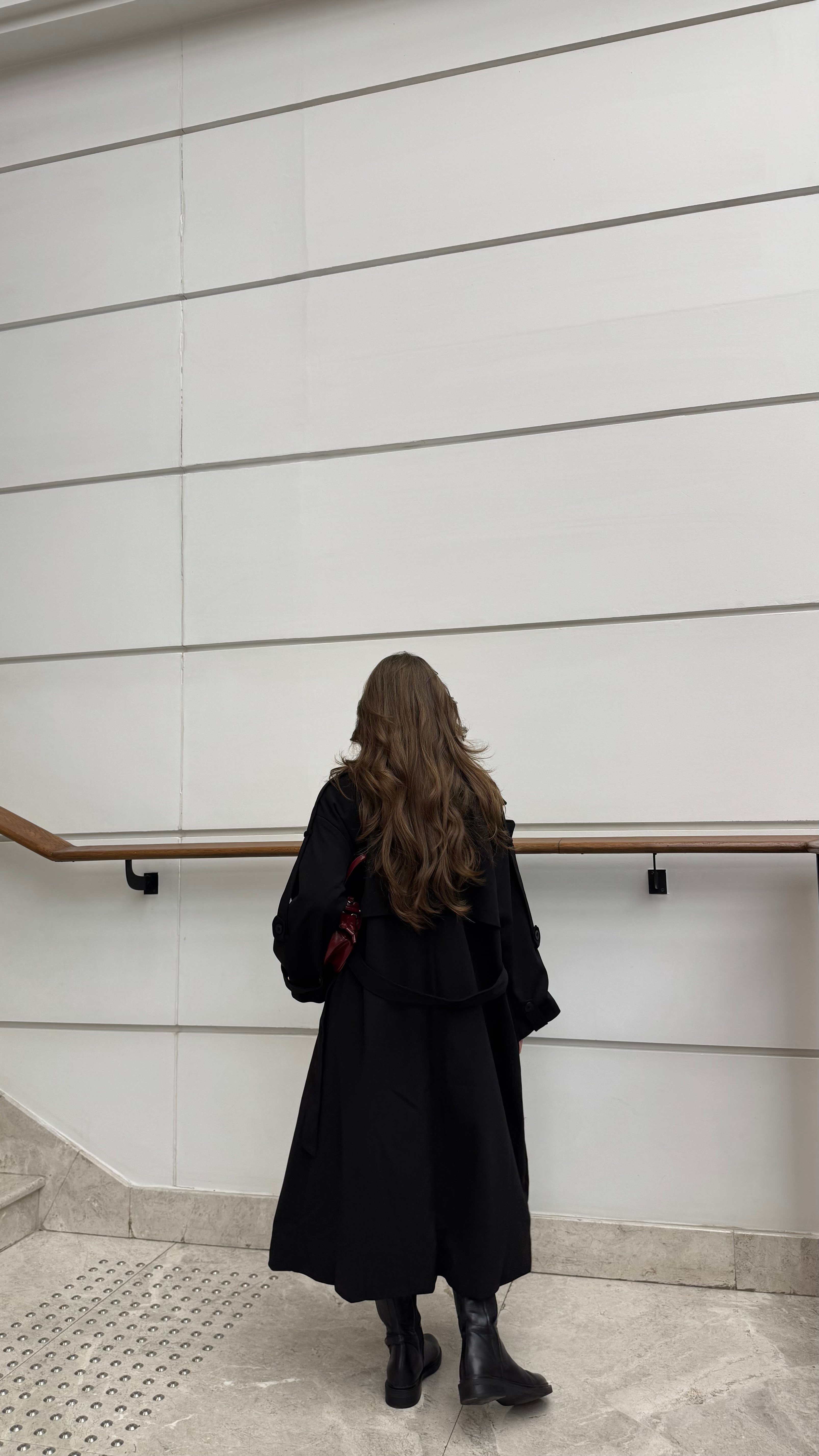Siyah Oversize Trençkot-DIŞ GİYİM