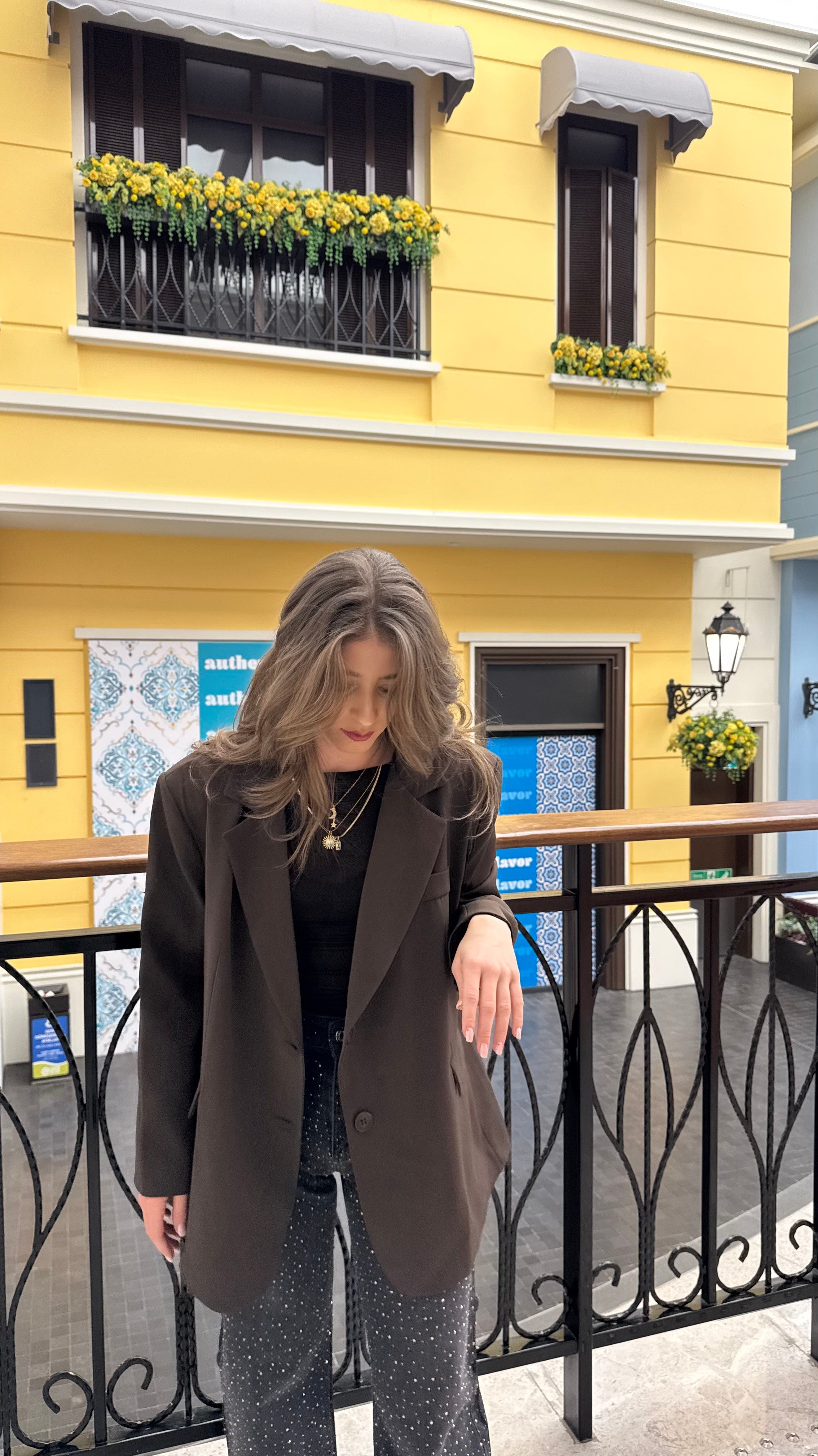 Vatkalı Oversize Kahve Blazer -DIŞ GİYİM